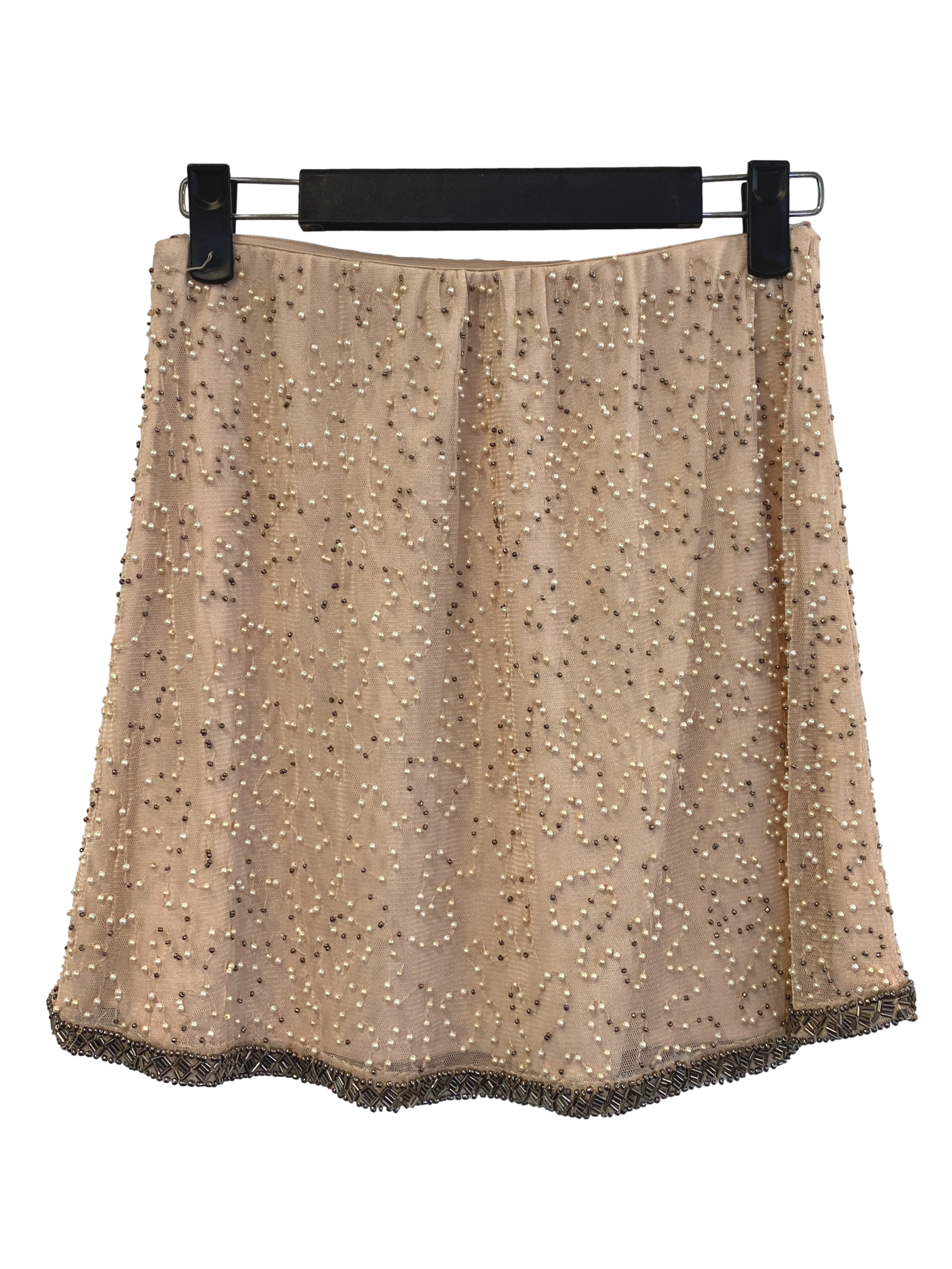 Baby Pink Sequin Mini Skirt