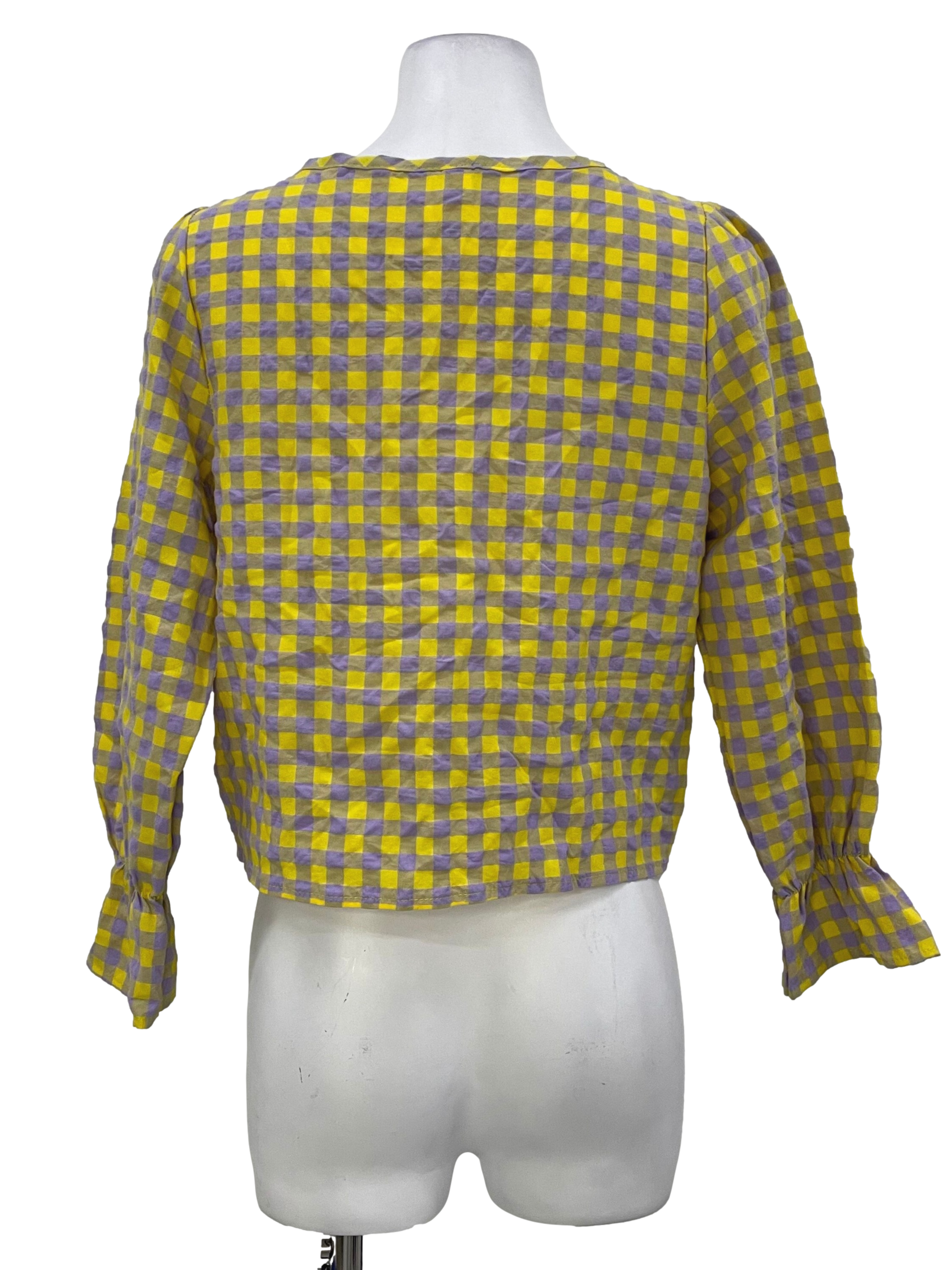 Yellow & Purple Checkered Blouse