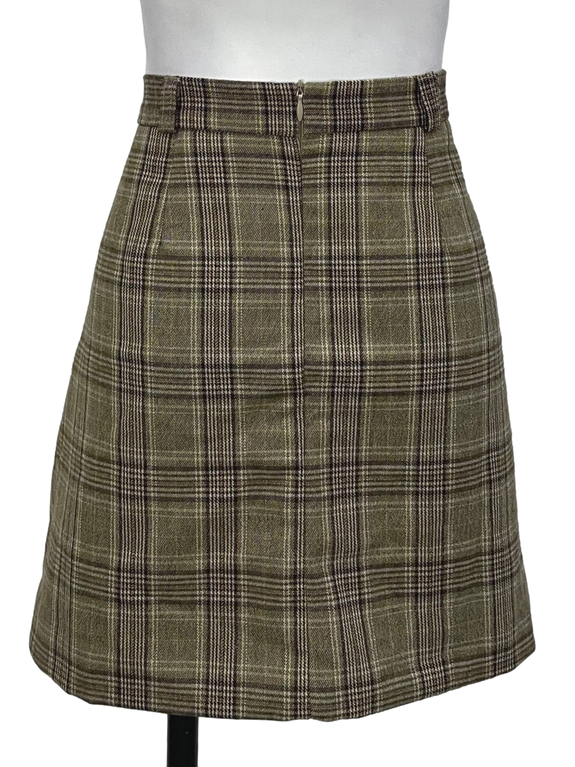 Brown Plaid Mini Skirt