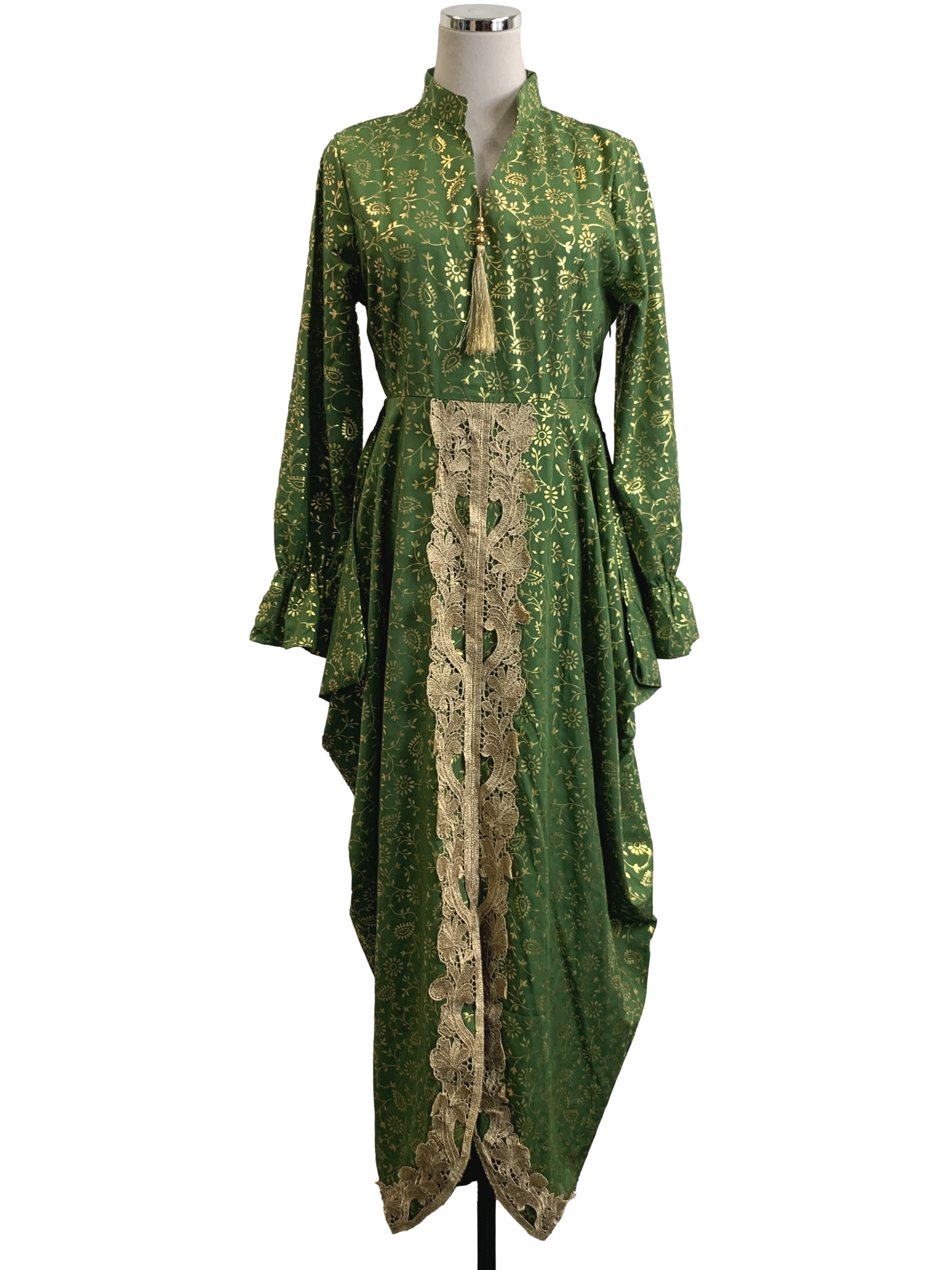 Pear Green And Gold Dress