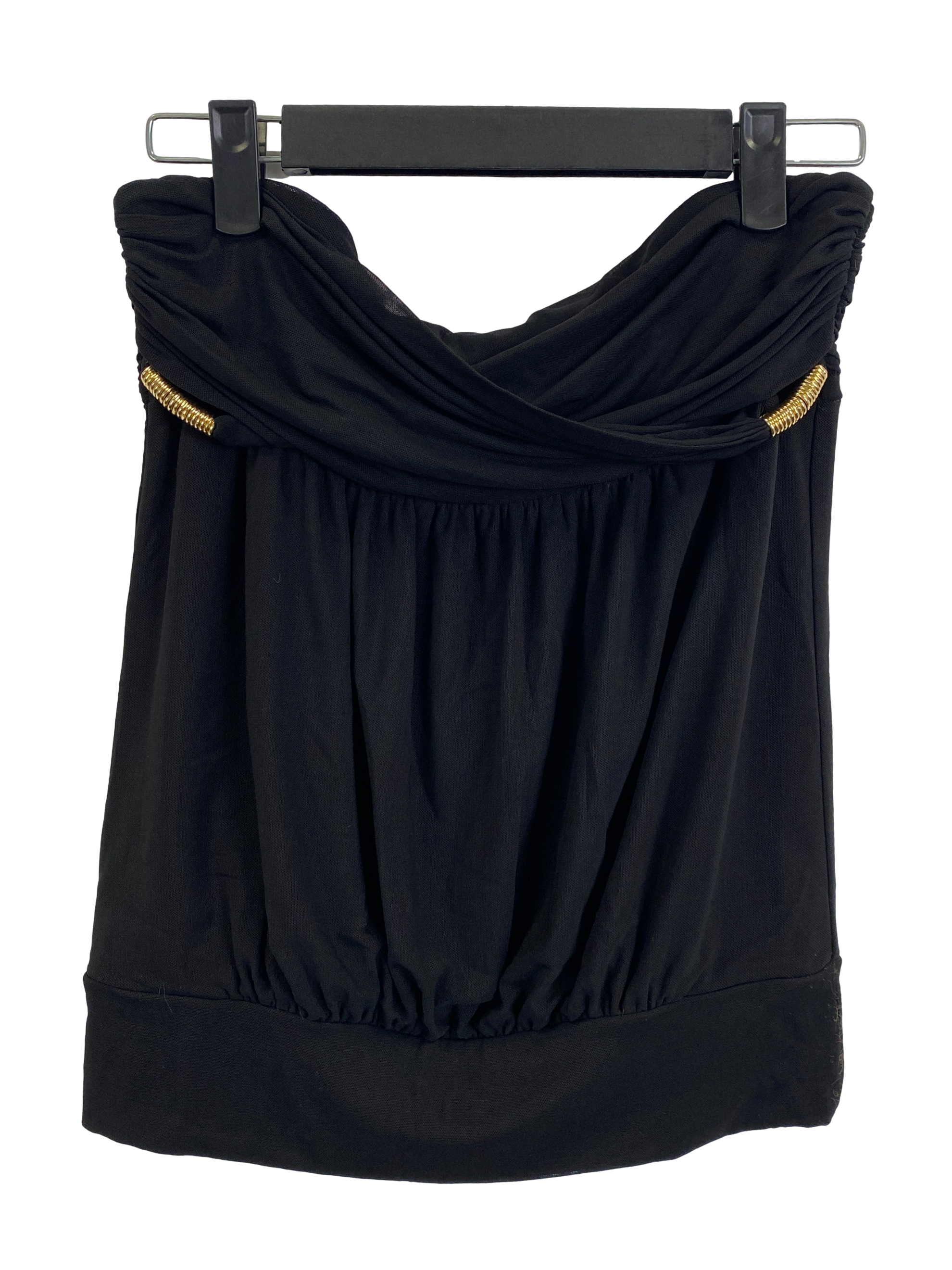 Black Strapless Sleeveless Top