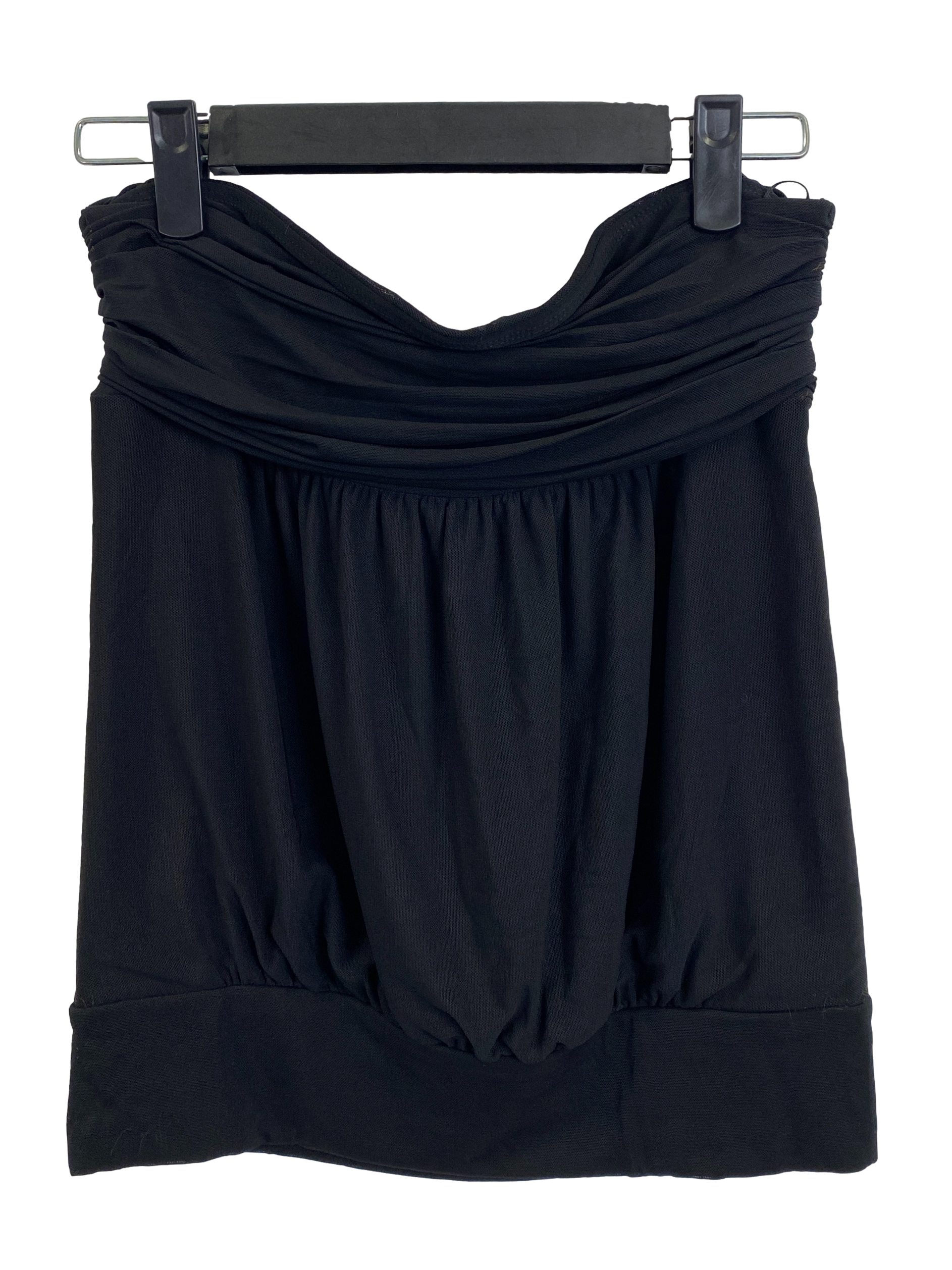 Black Strapless Sleeveless Top