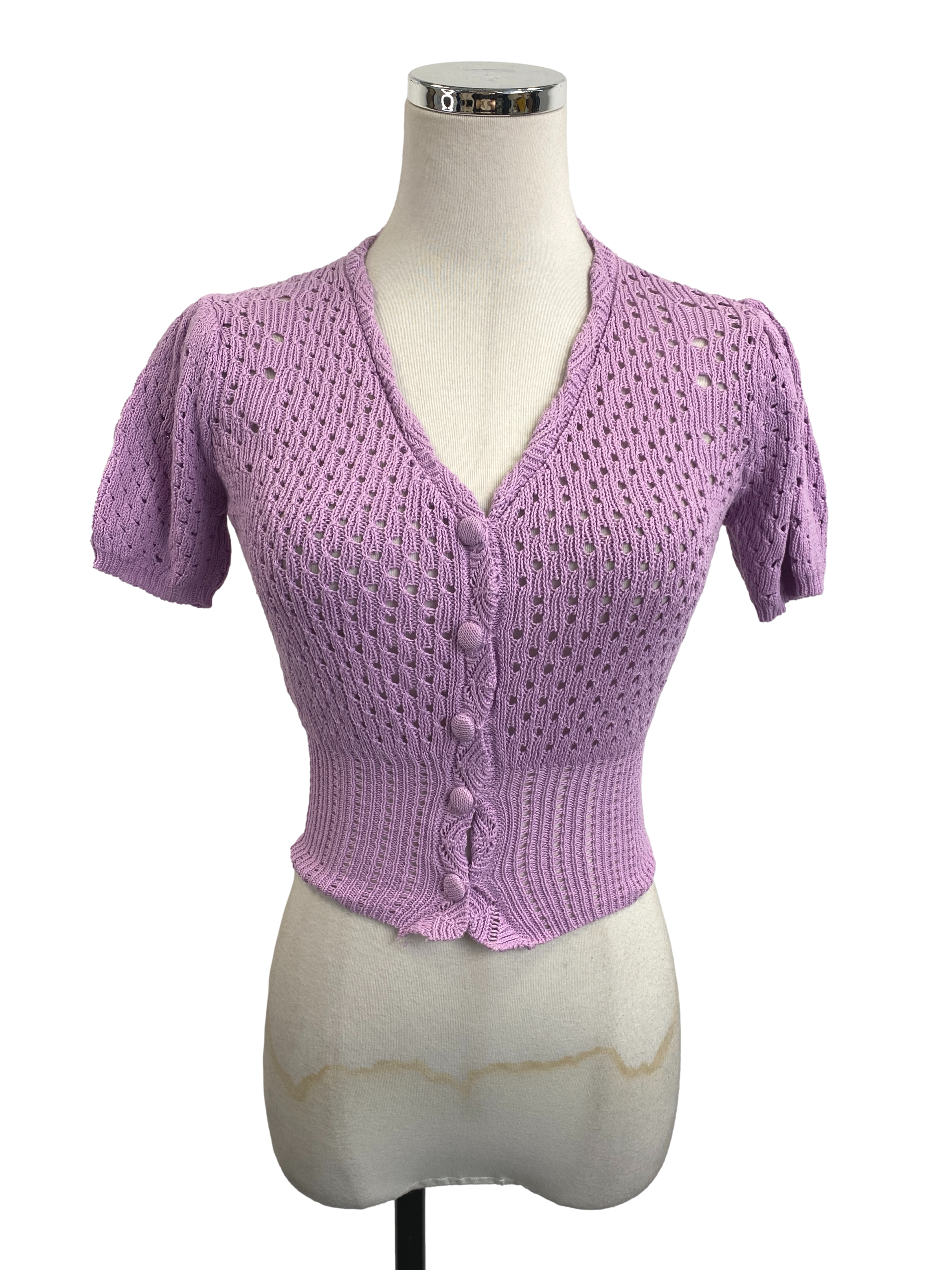 Lavender Knitted Crop Top