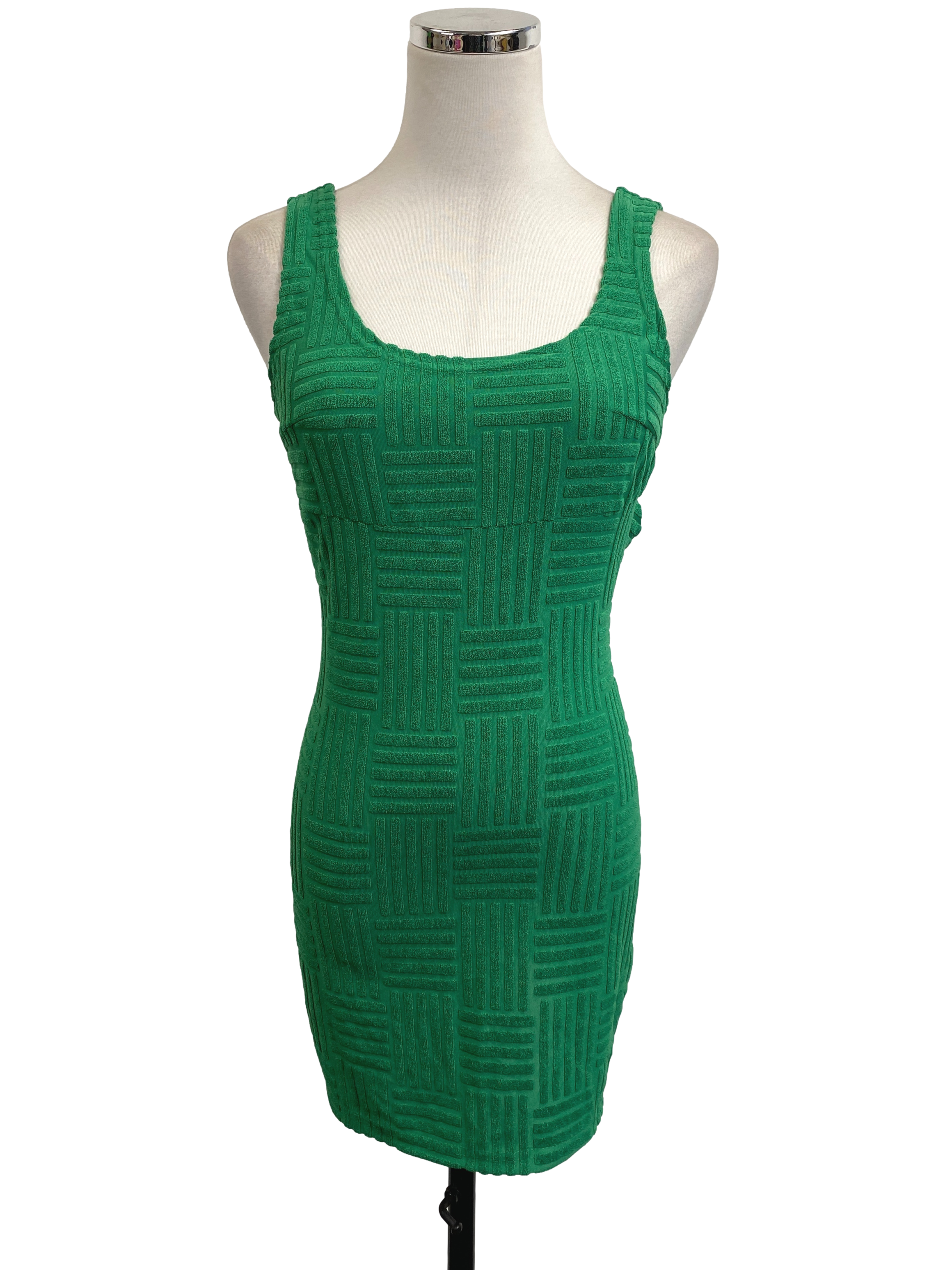 Green Back Cut-Out Mini Dress