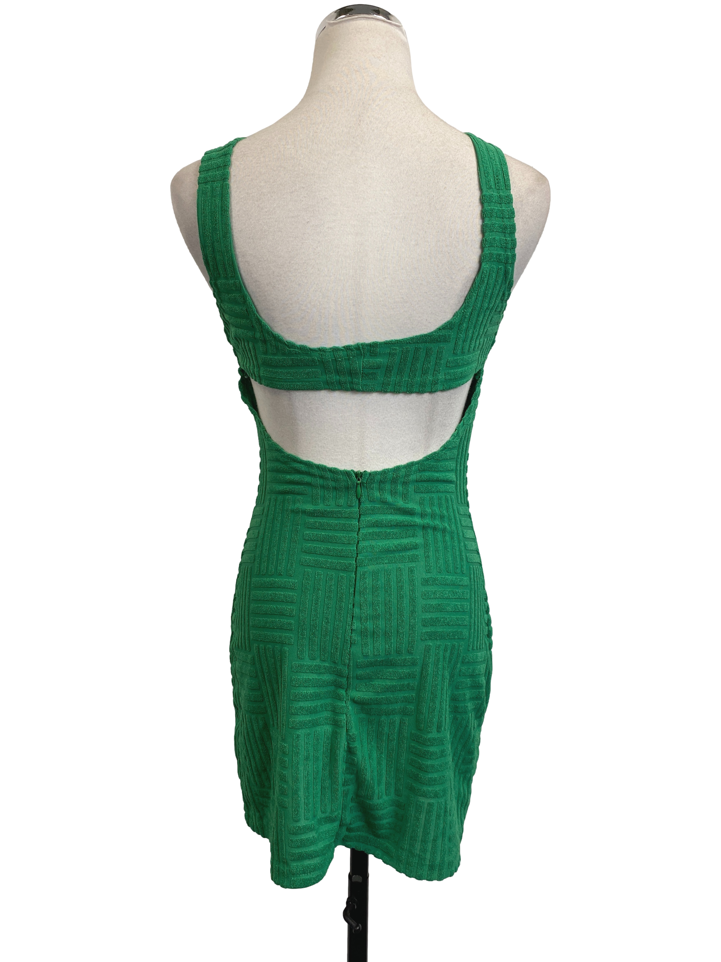 Green Back Cut-Out Mini Dress