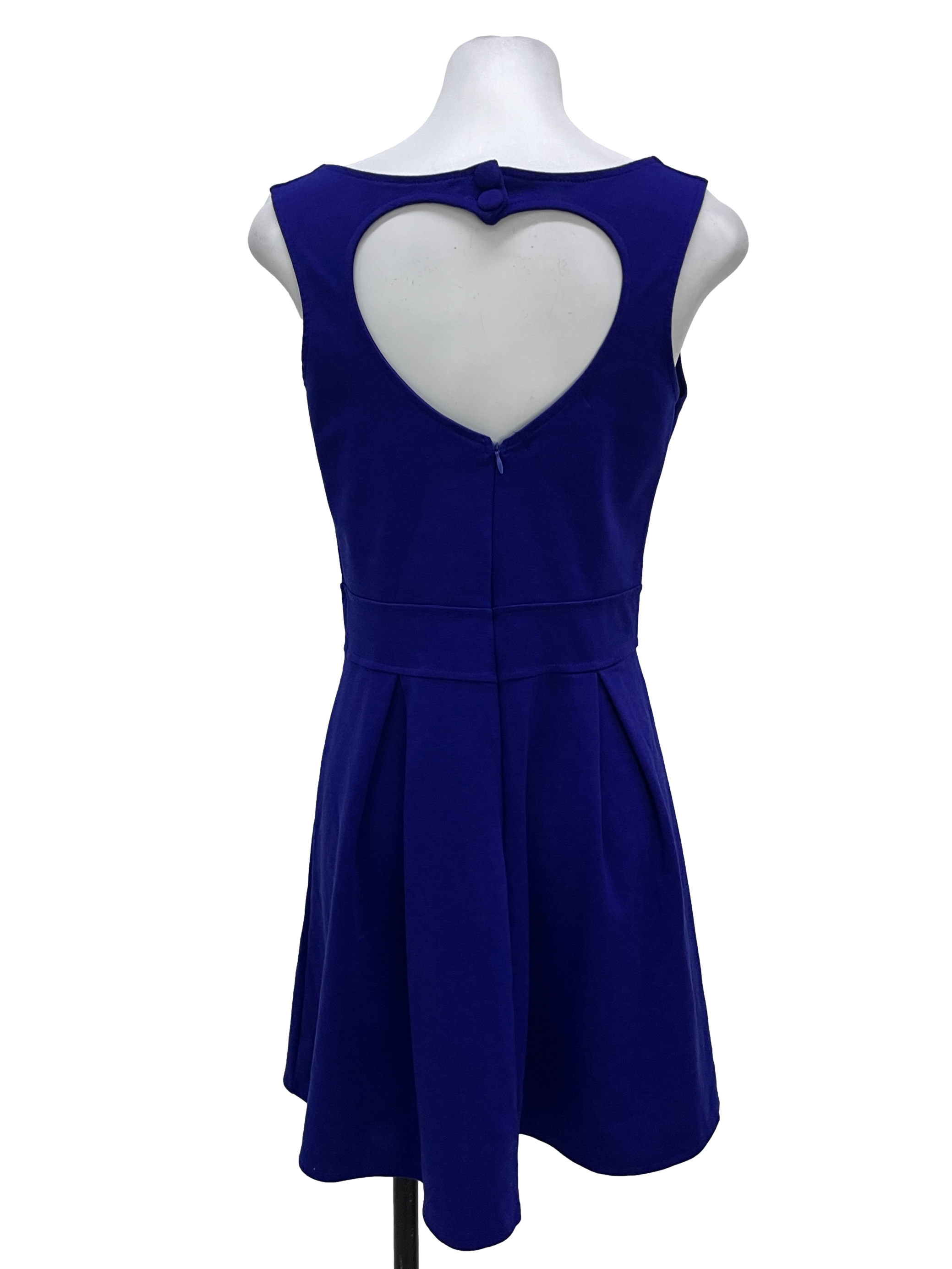 Admiral Blue Sleeveless Bareback Heart Shape Dress