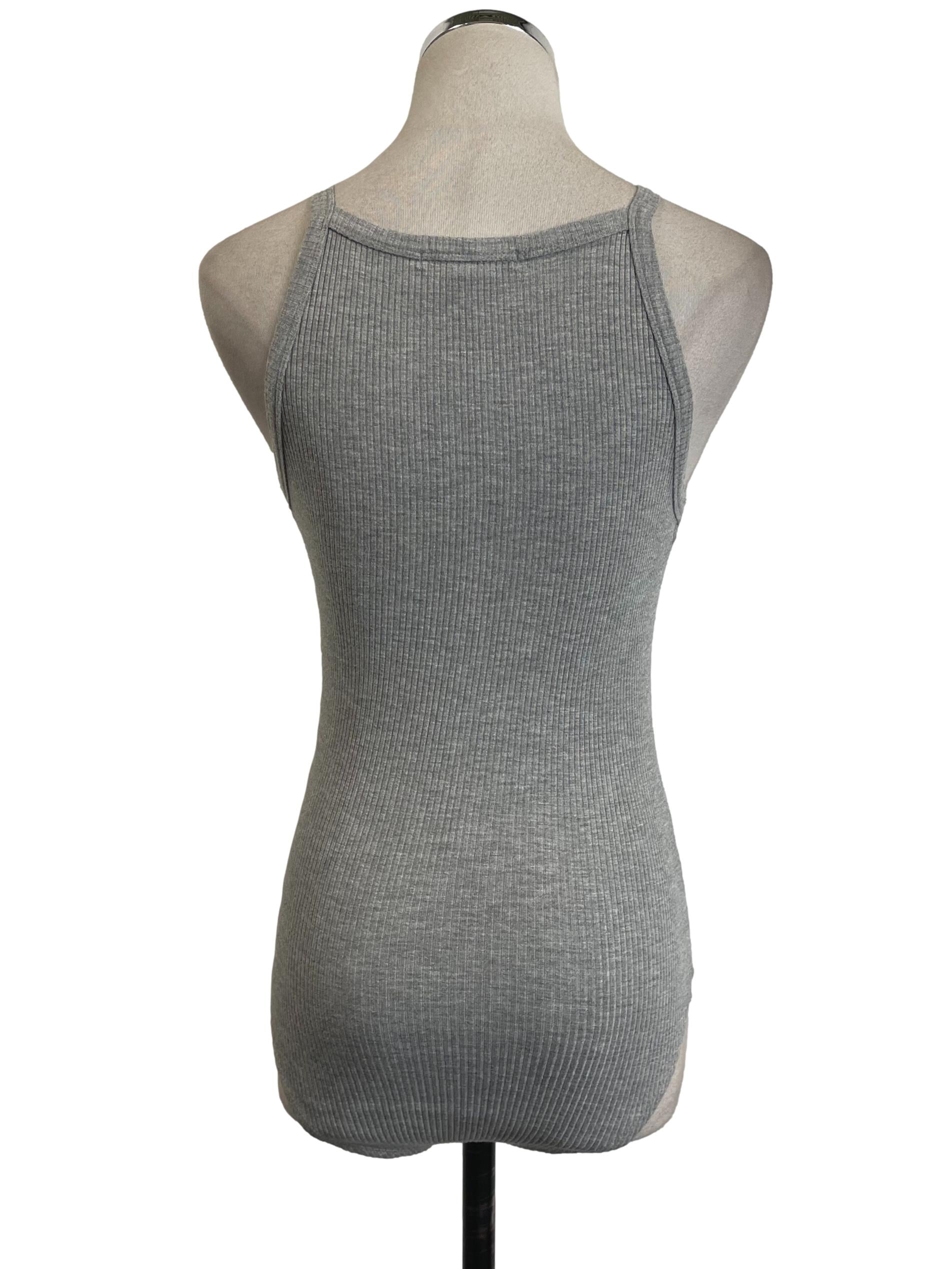 Gray Ribbed Body Suit