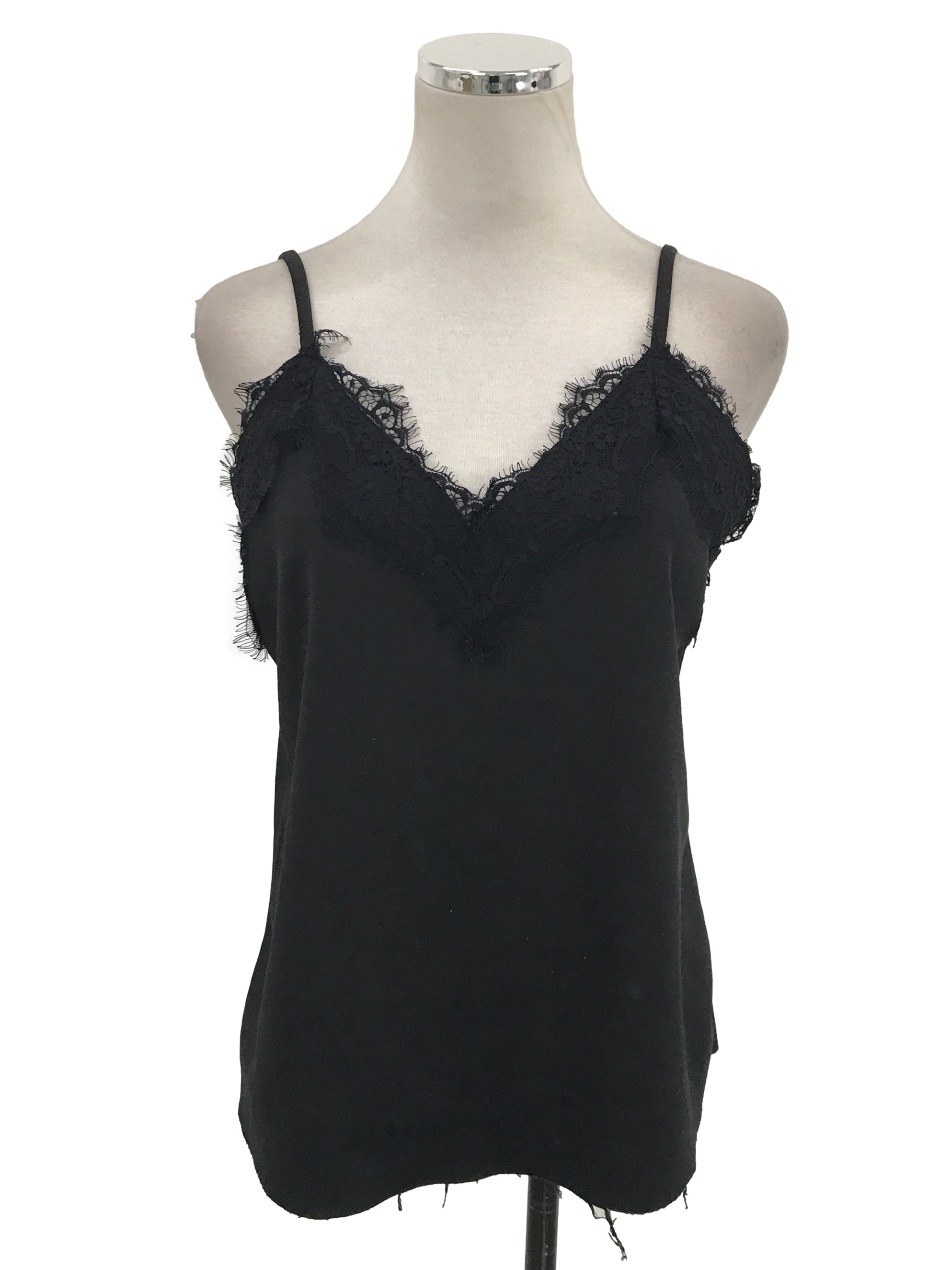 Black Laced Hem Top