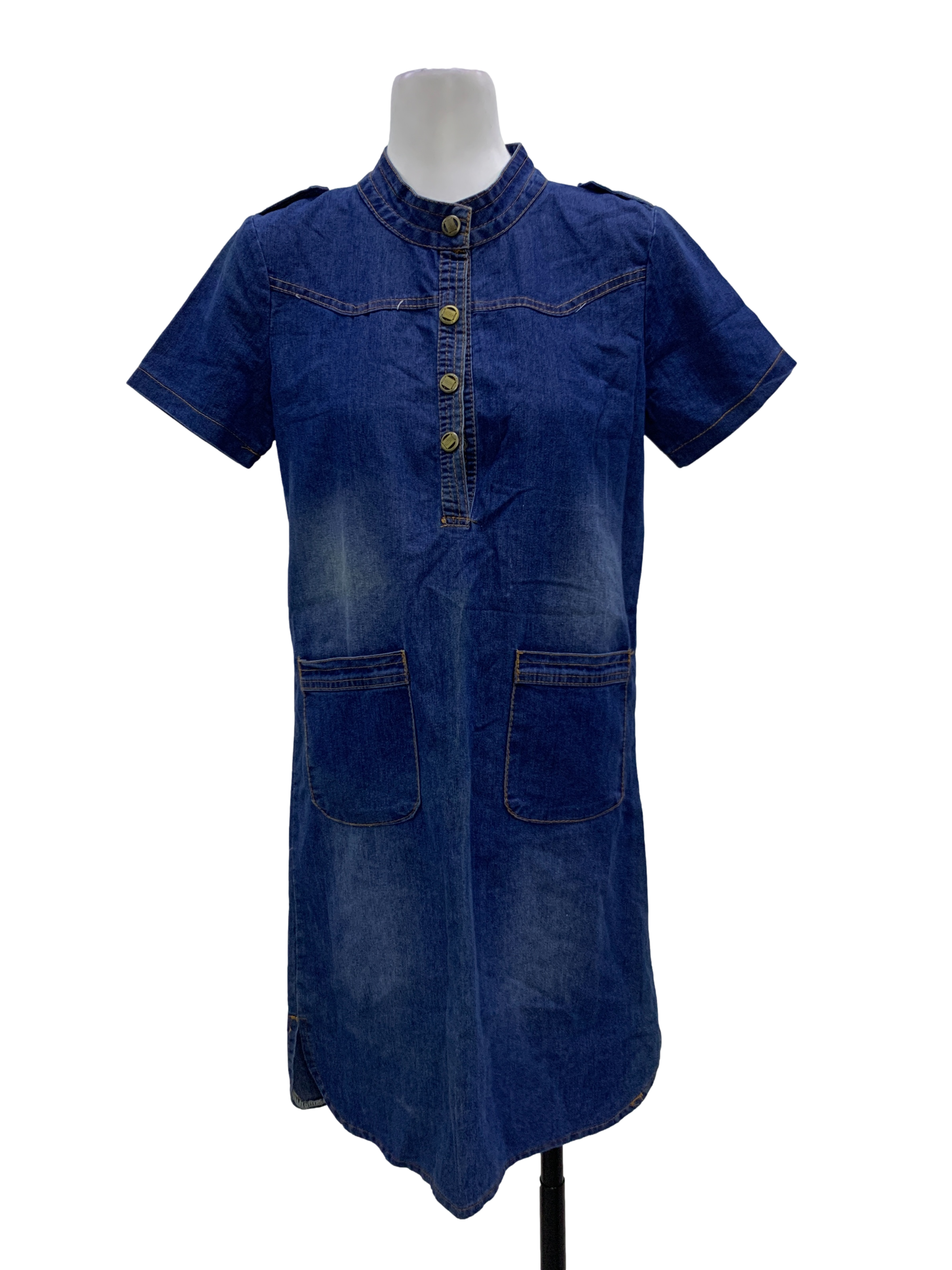 Denim Blue Button Dress