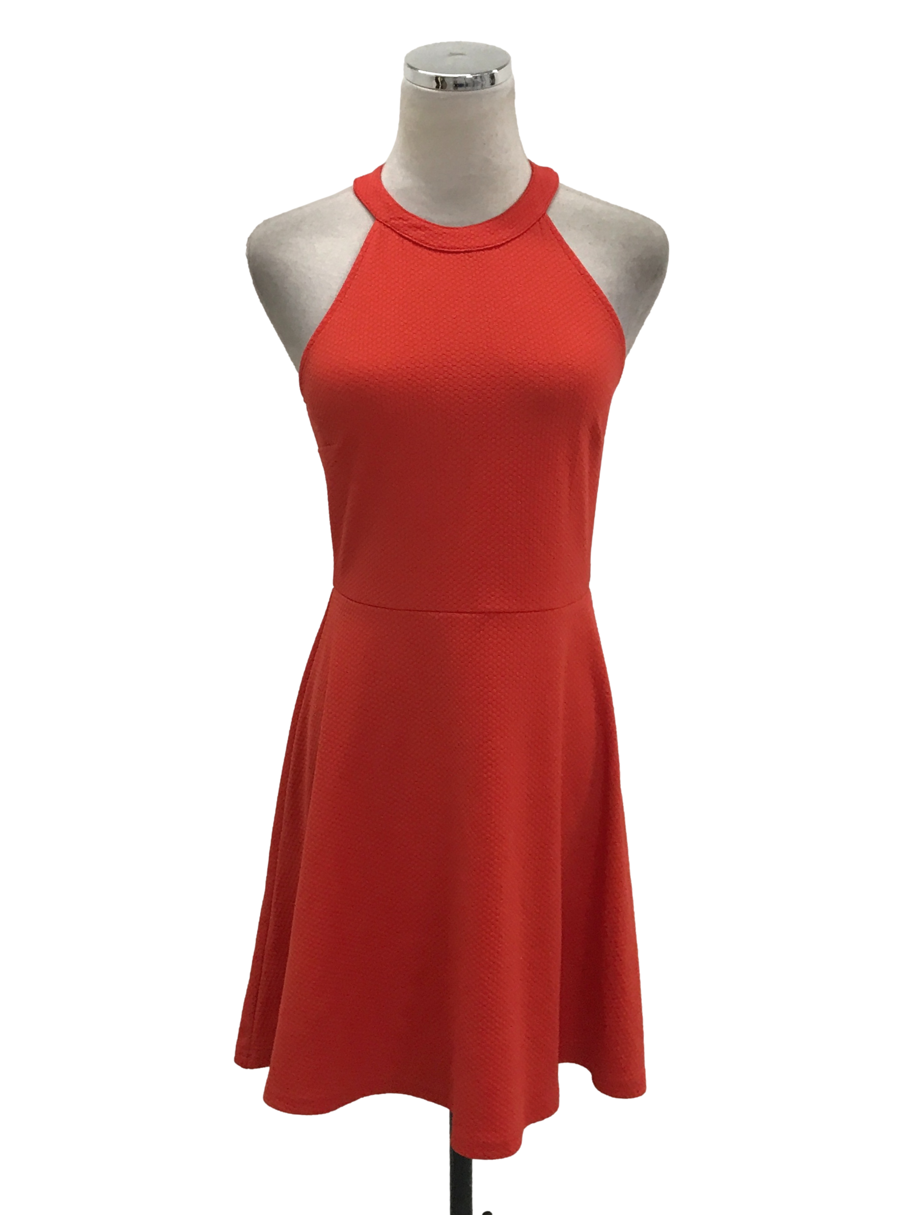 Red Halter Neck A-Line Dress