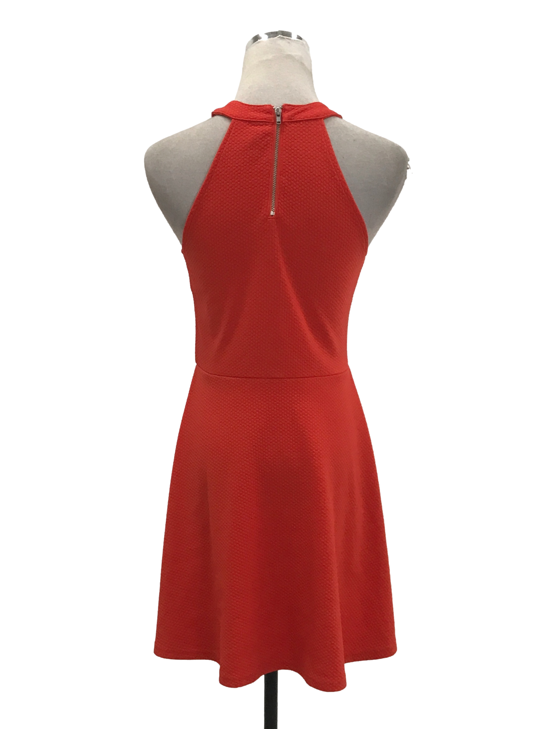 Red Halter Neck A-Line Dress