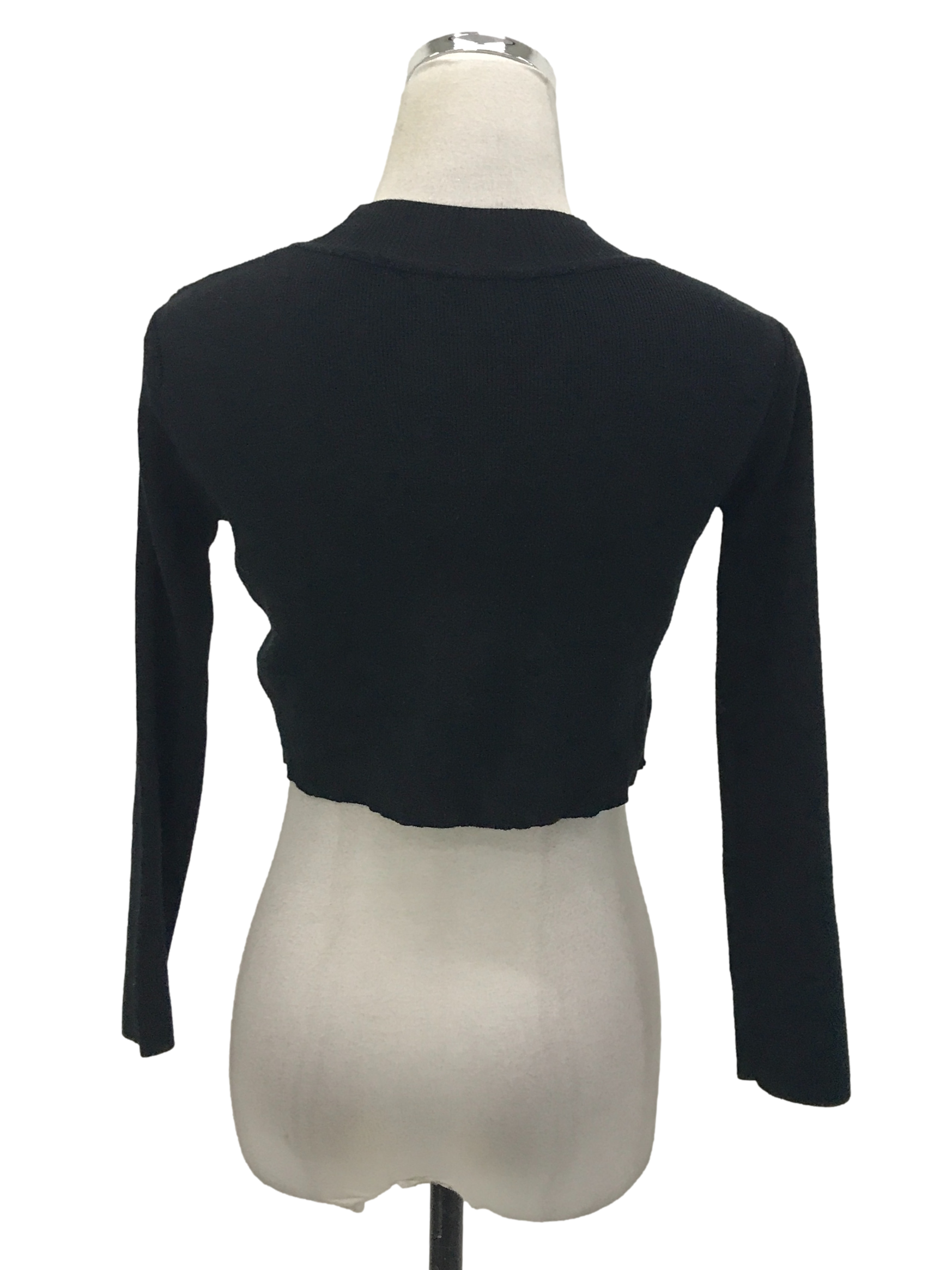 Black Mock Neck Knit Top