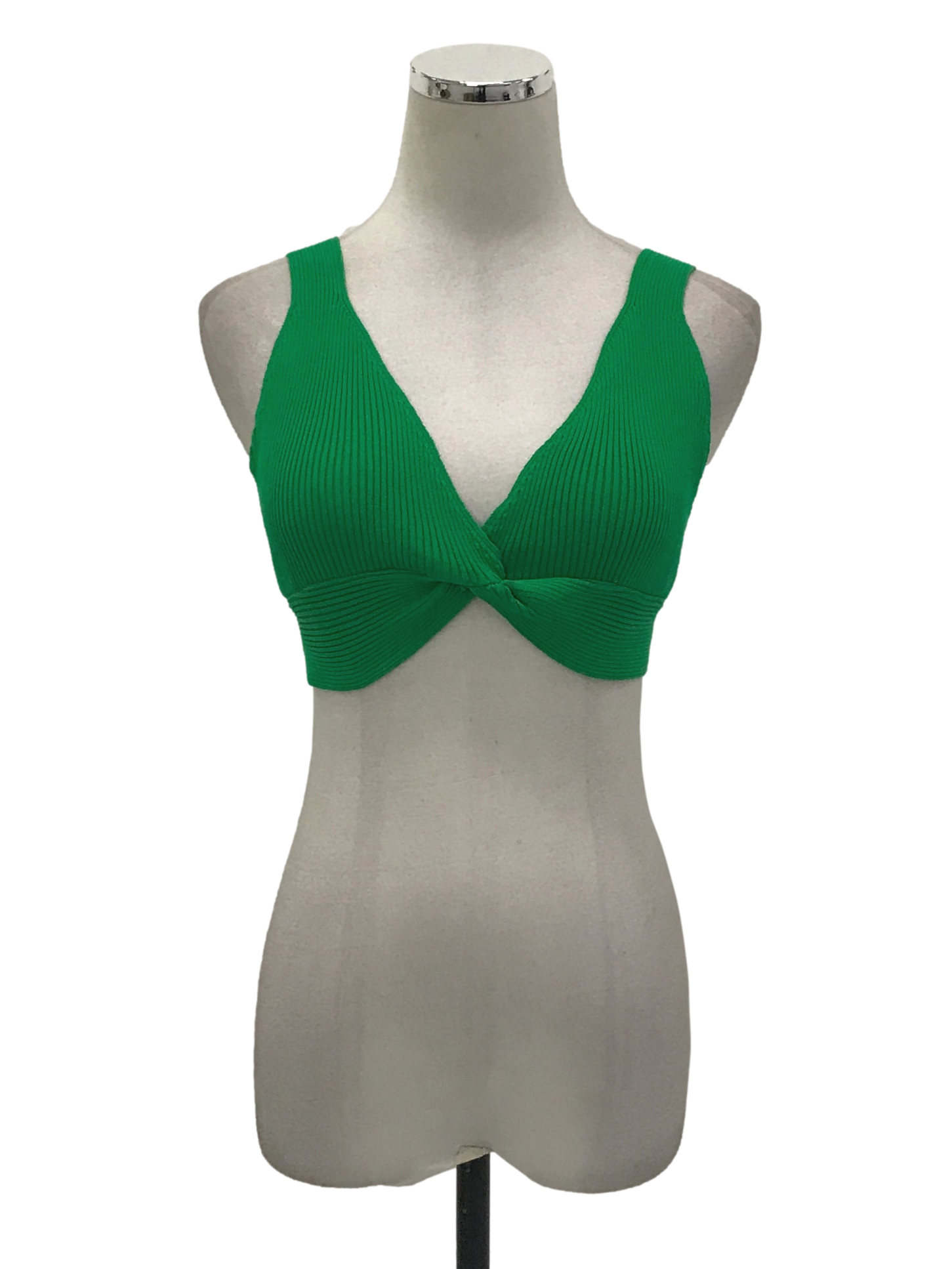 Green Twist Ribbed Top