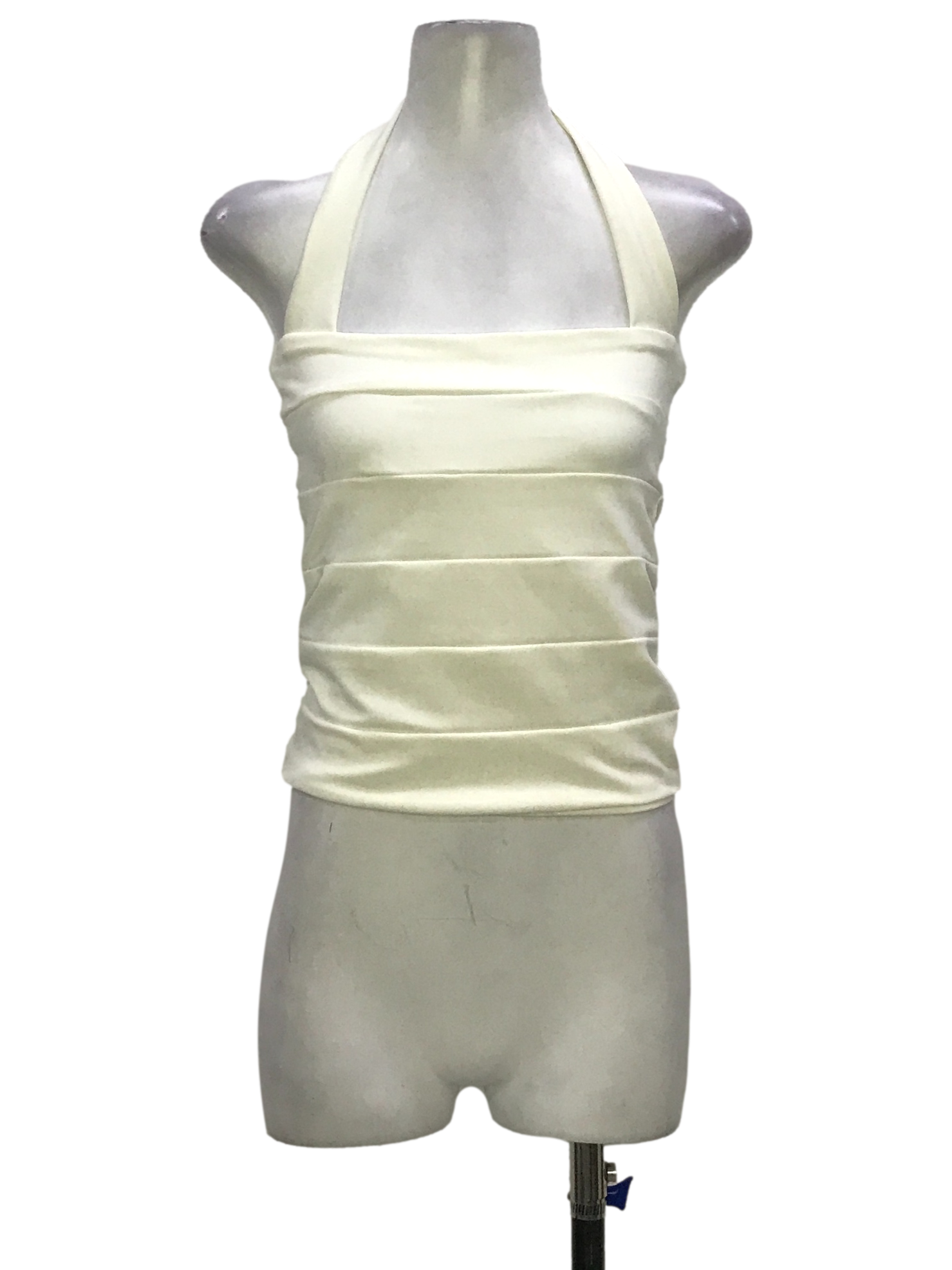 White Pleated Halter Top