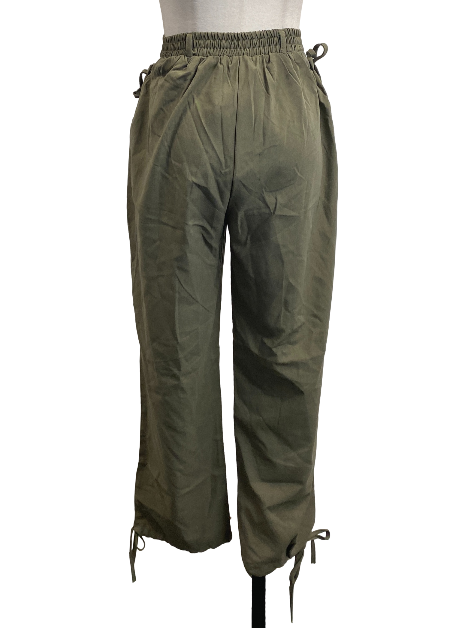 Greyish Green Side Cut Out Pants