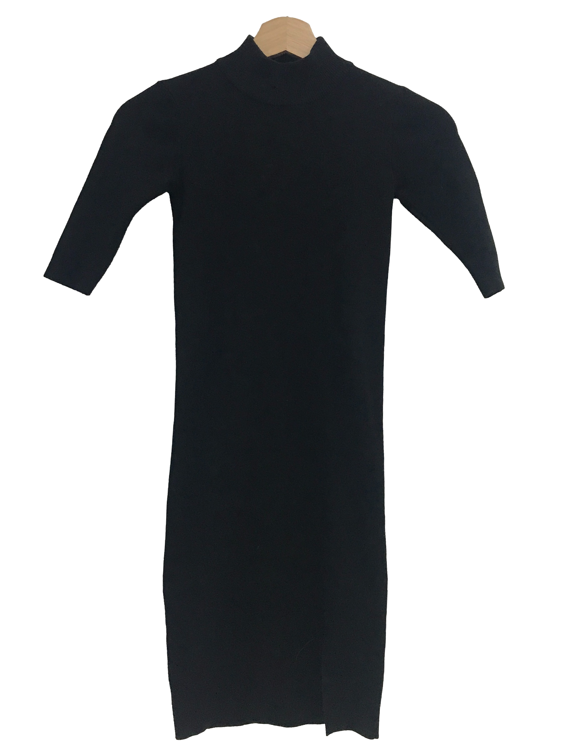 Crow Black Mock Neck Dress