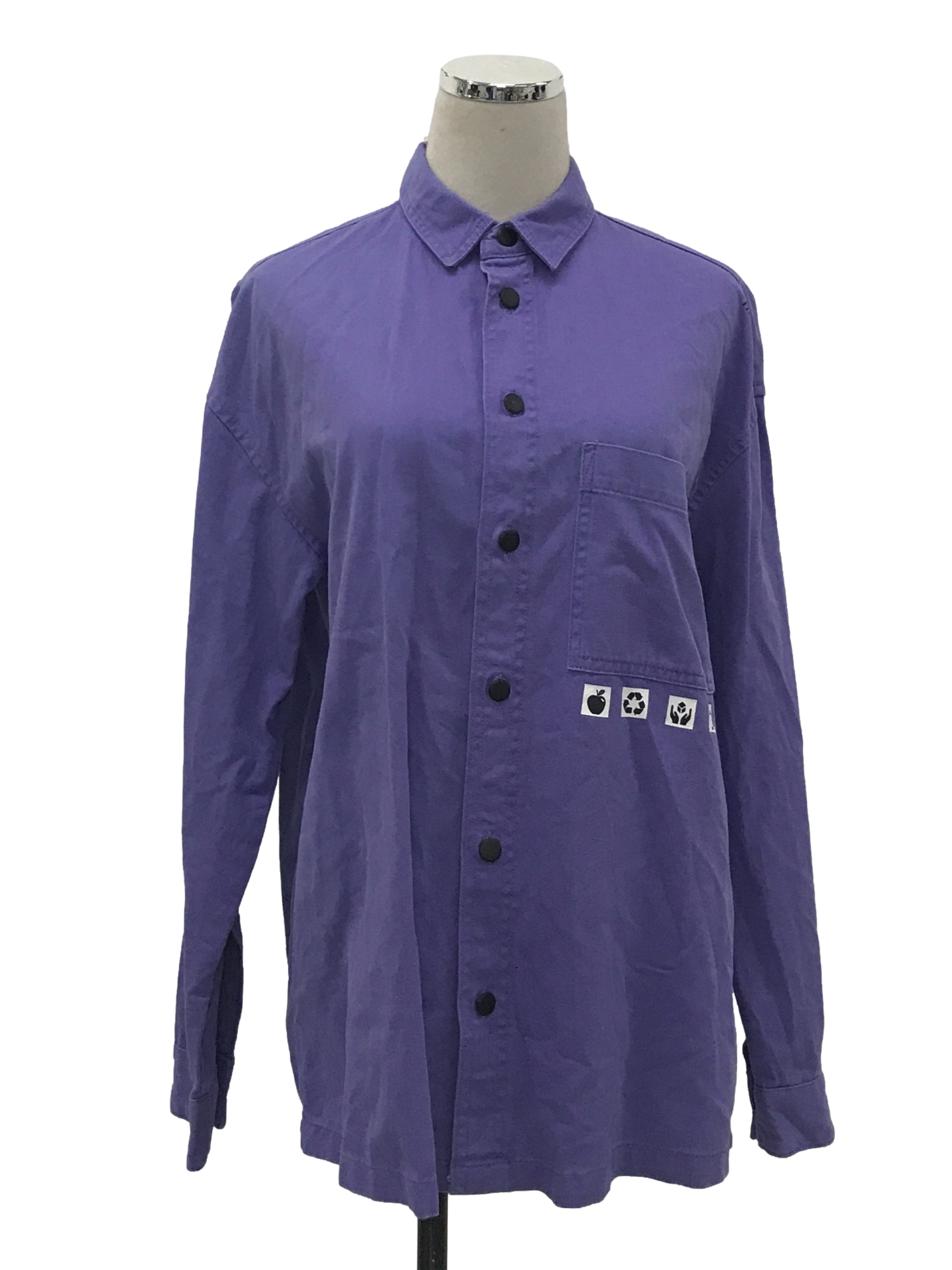 Purple Oversize Fit Printed Shirt