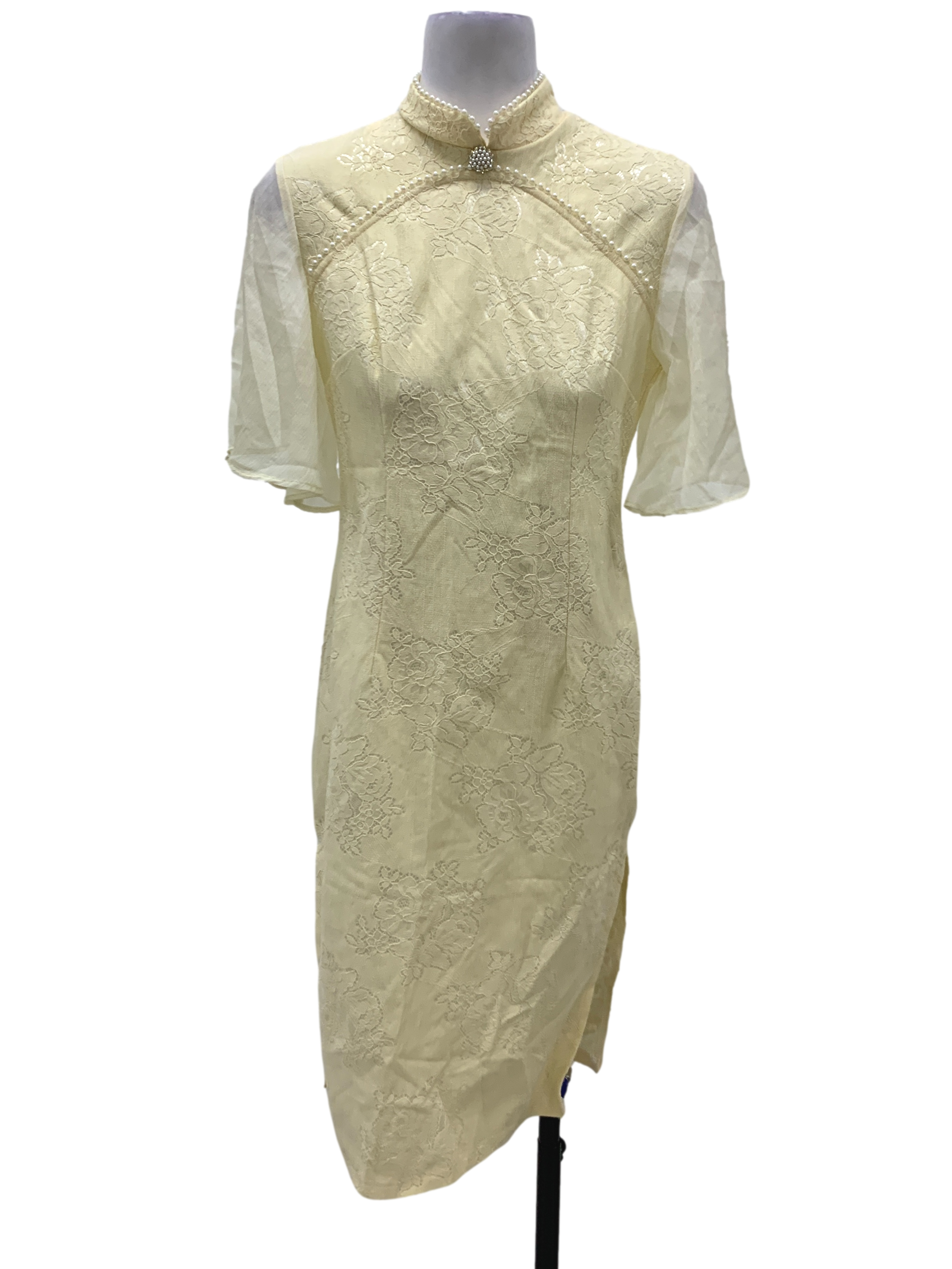 Ivory Cream Cheongsam Dress