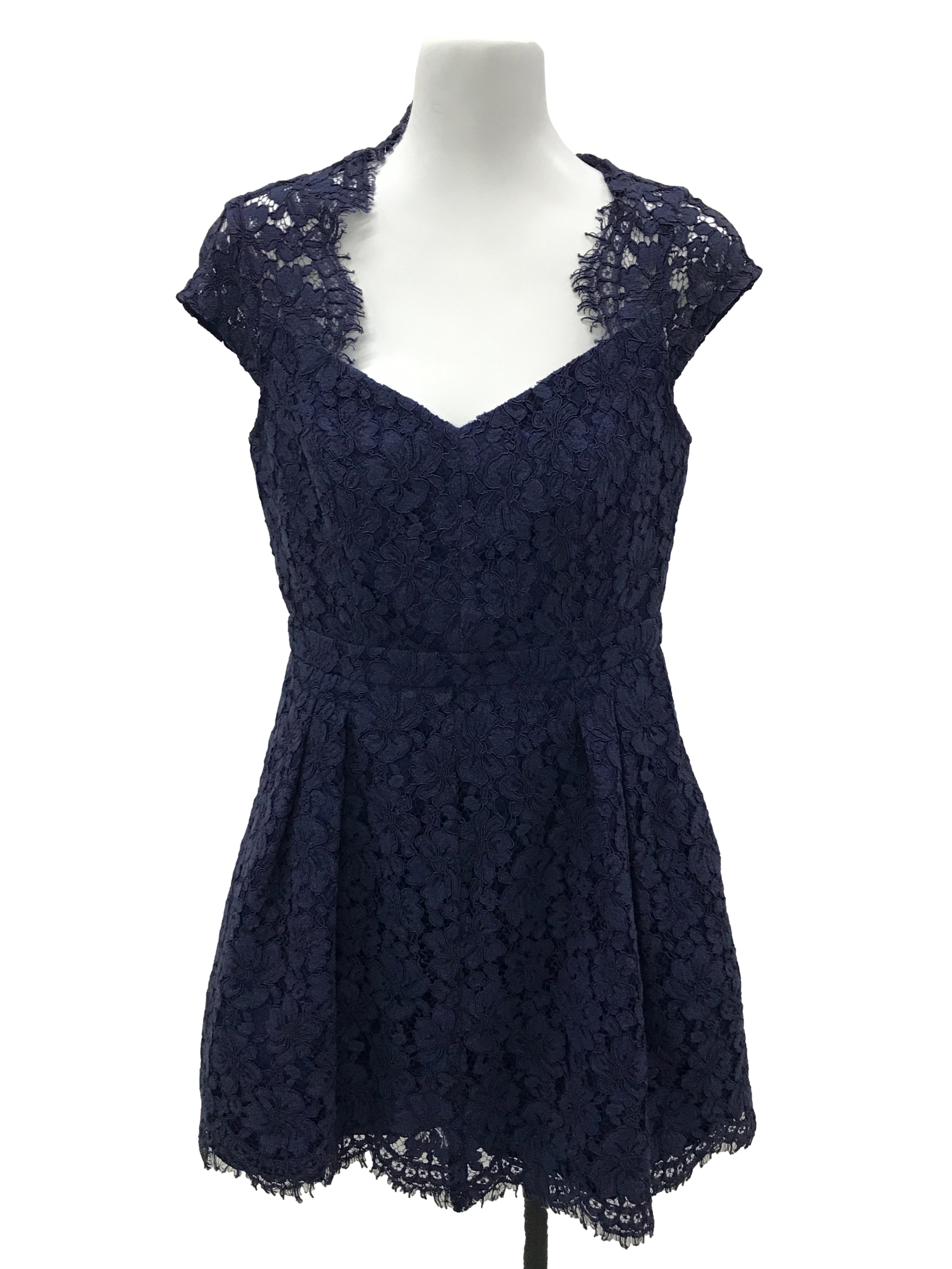 Navy Blue Queen Anne Dress