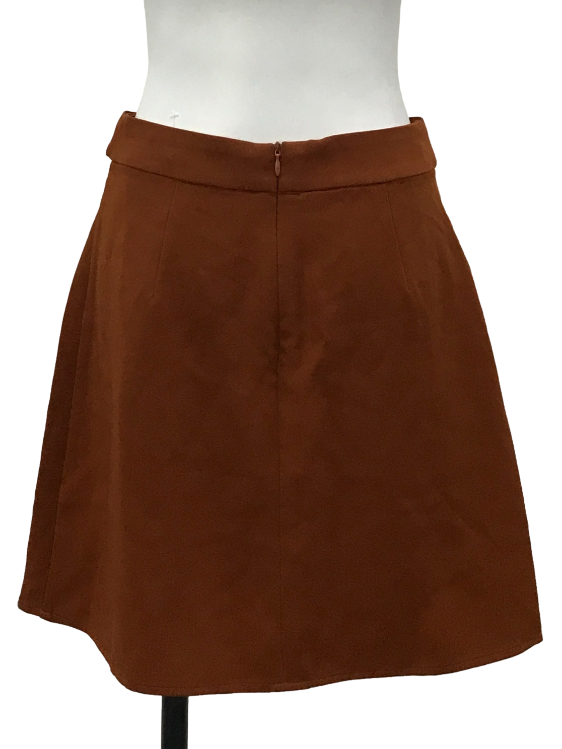 Brown Button Waist Skirt