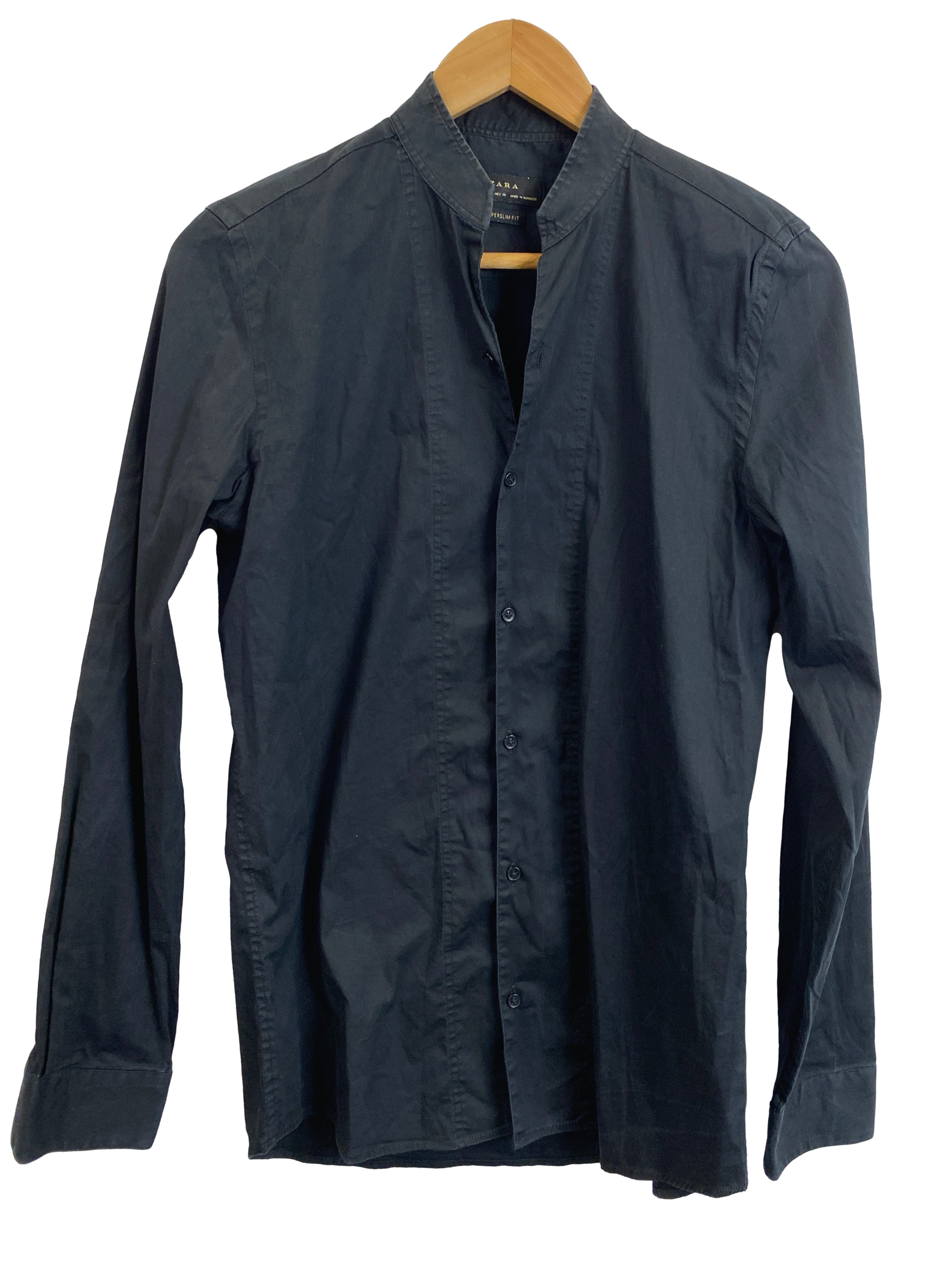 Charcoal Black Stand Collar Shirt