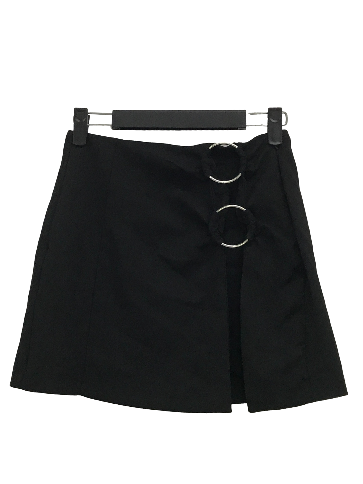 Night Black Side Rings Skirt