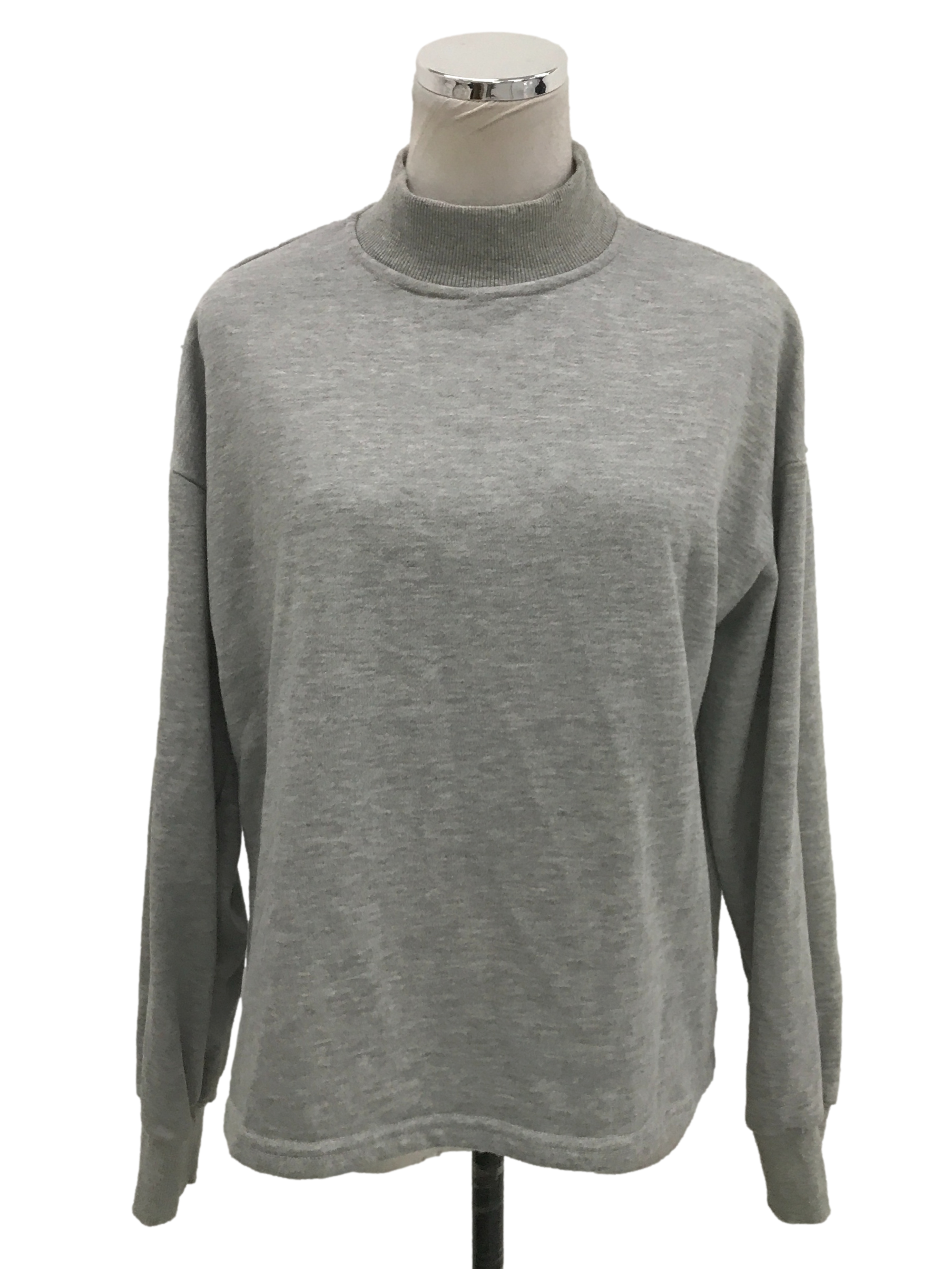 Grey Boxy Turtleneck Sweatshirt