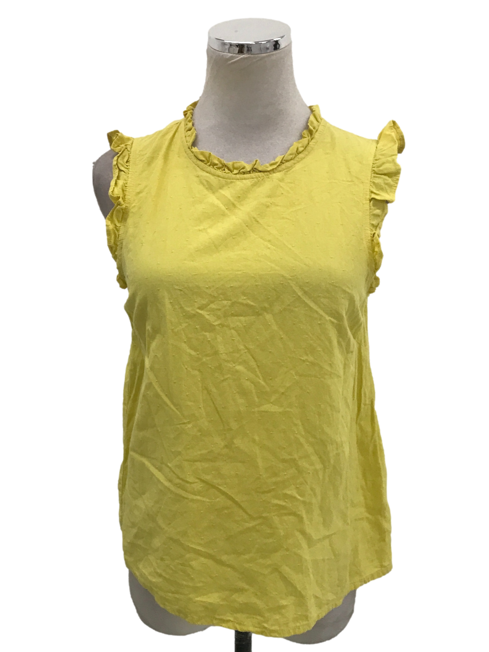 Lemon Yellow Ruffle Neck Top