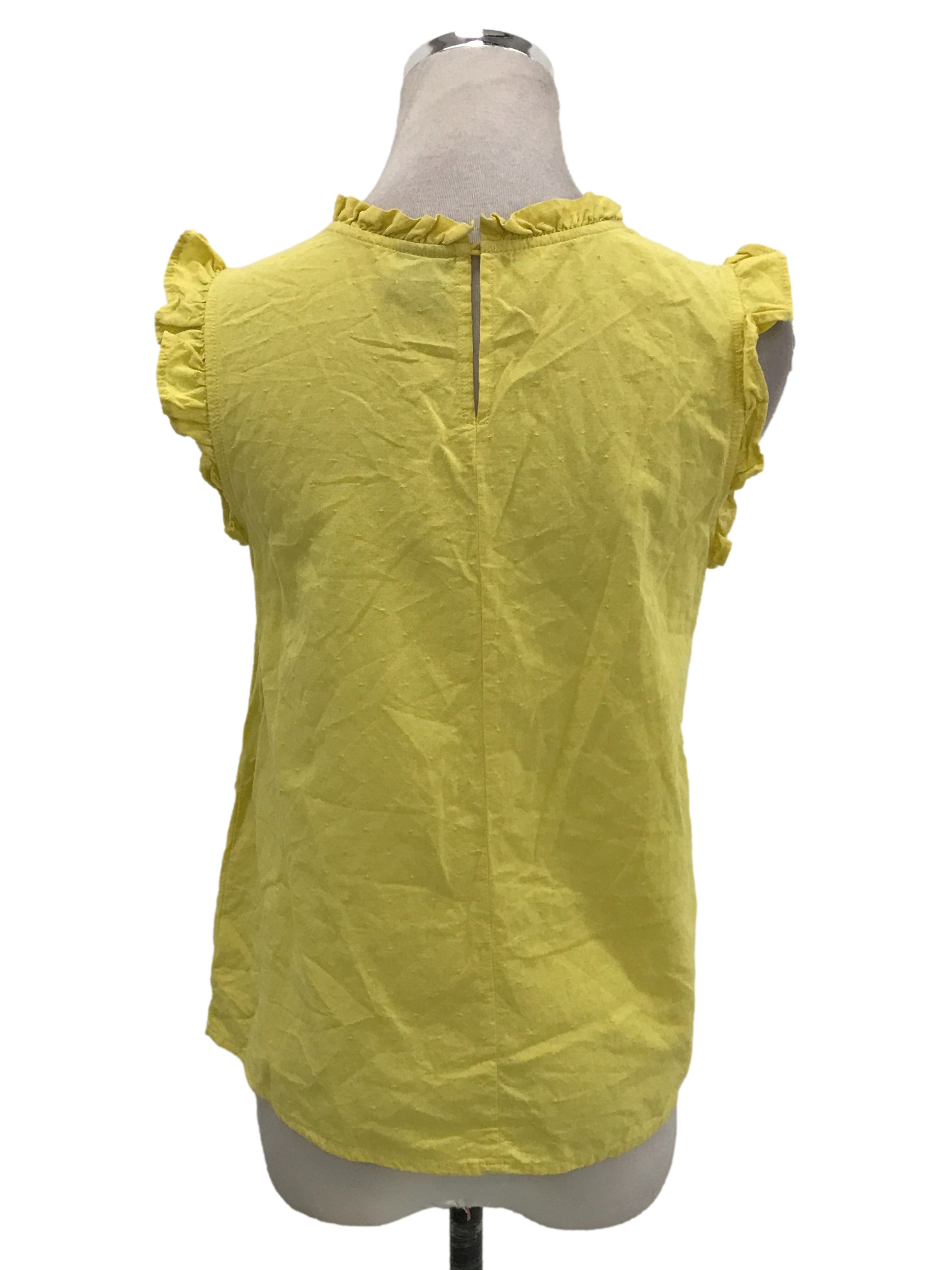 Lemon Yellow Ruffle Neck Top