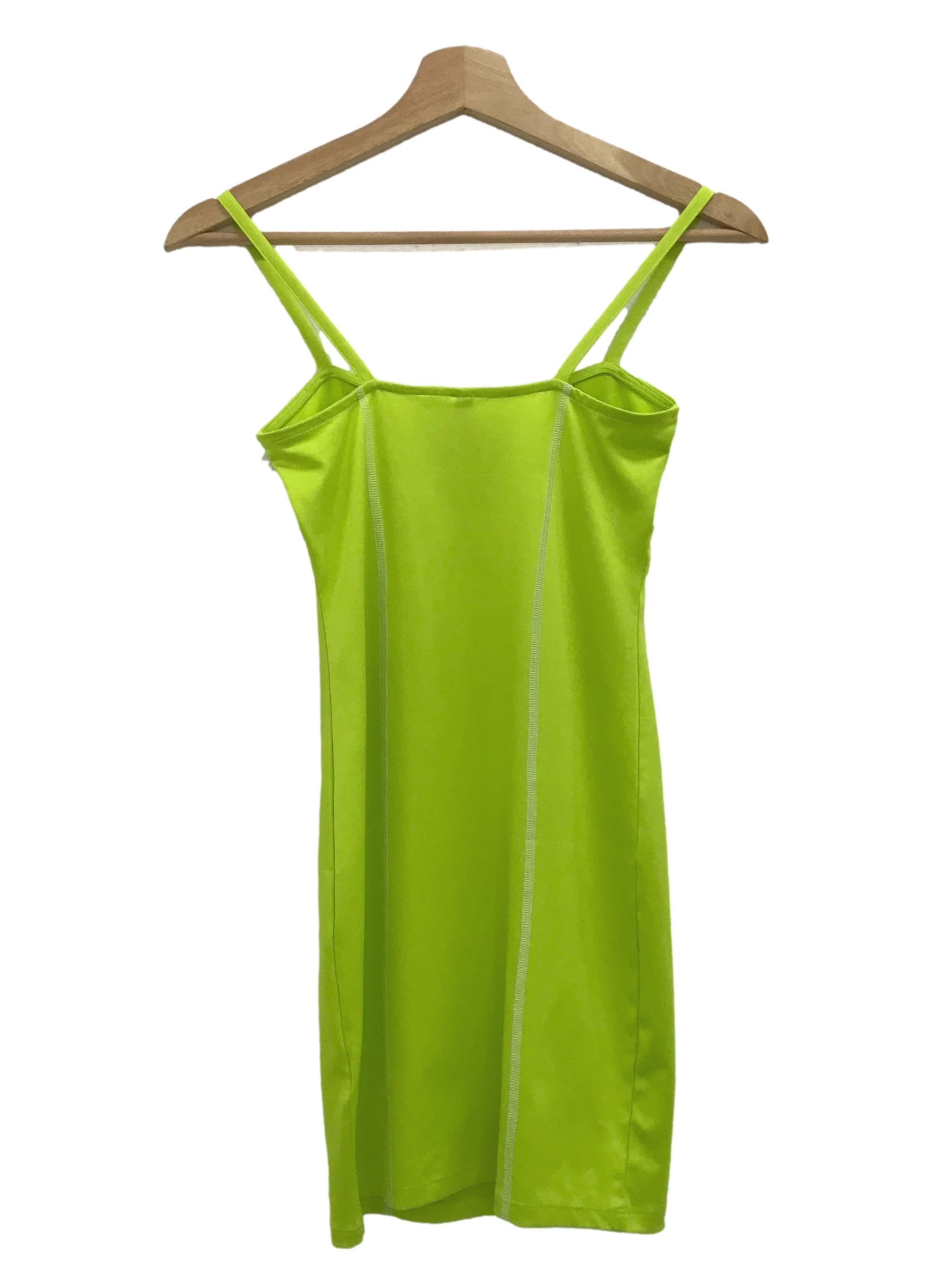 Neon Green Outside Stitch Dress