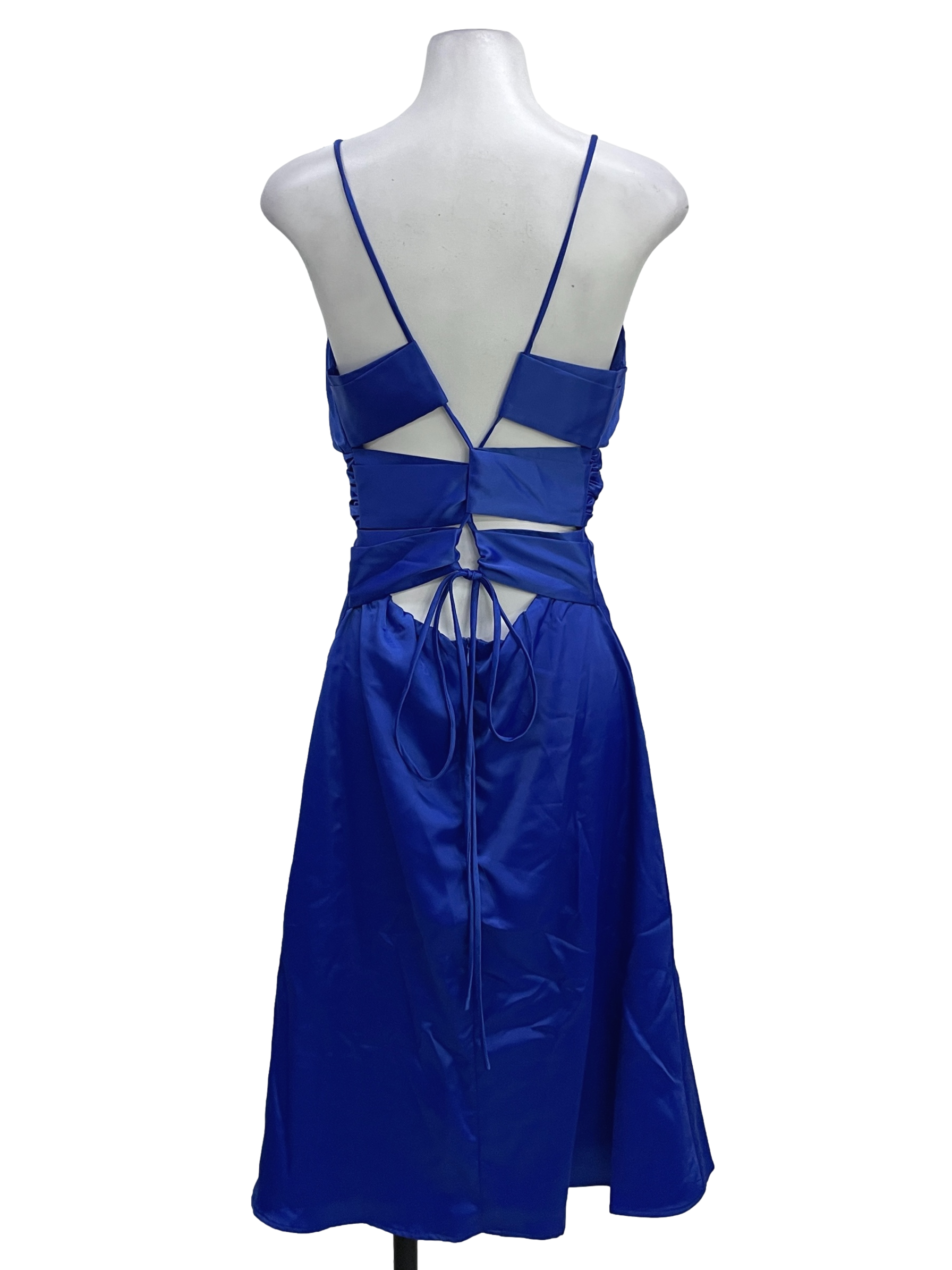 Admiral Blue Sleeveless Crisscross Back Dress