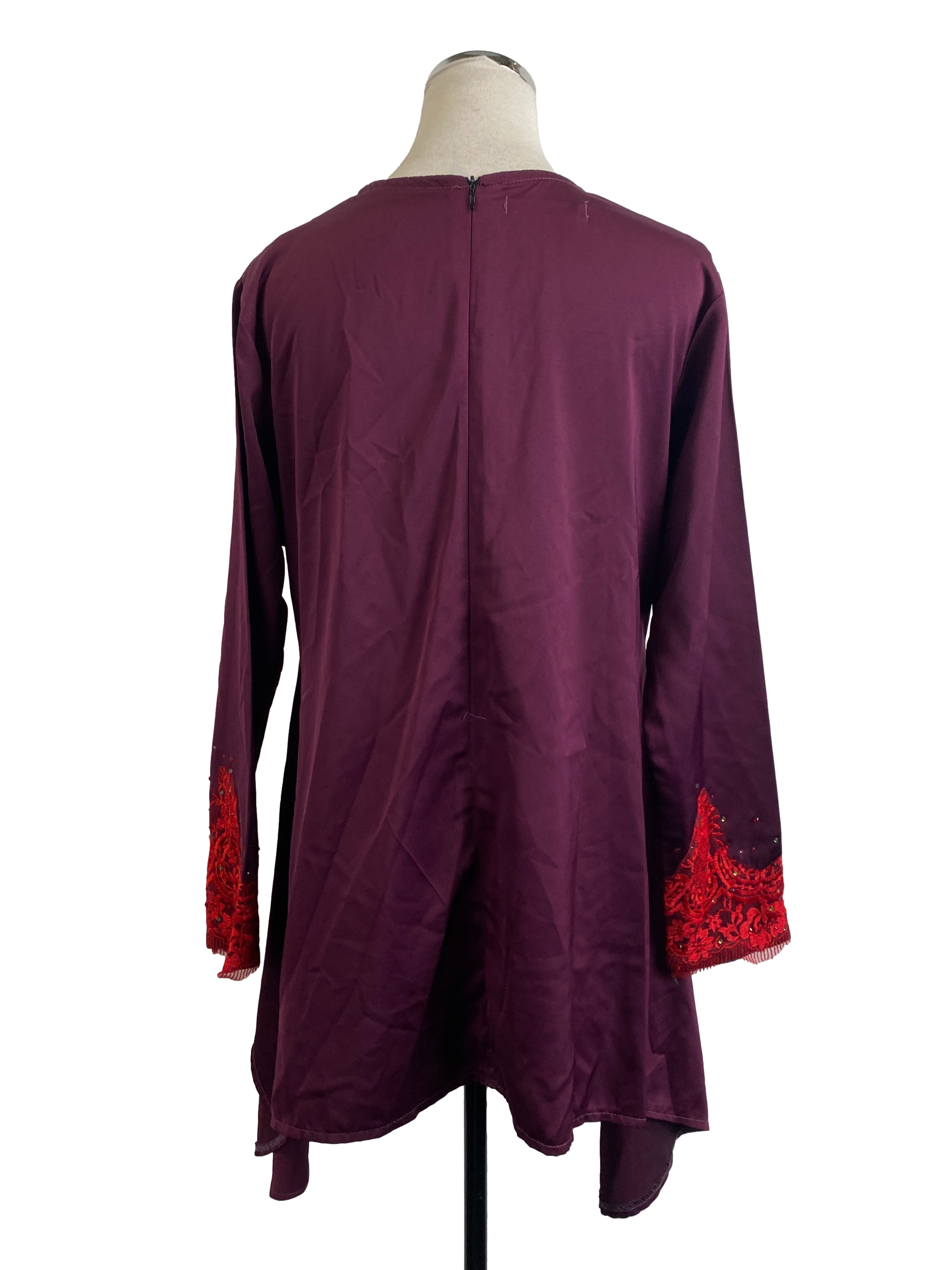 Plum Red Baju Kurung Top