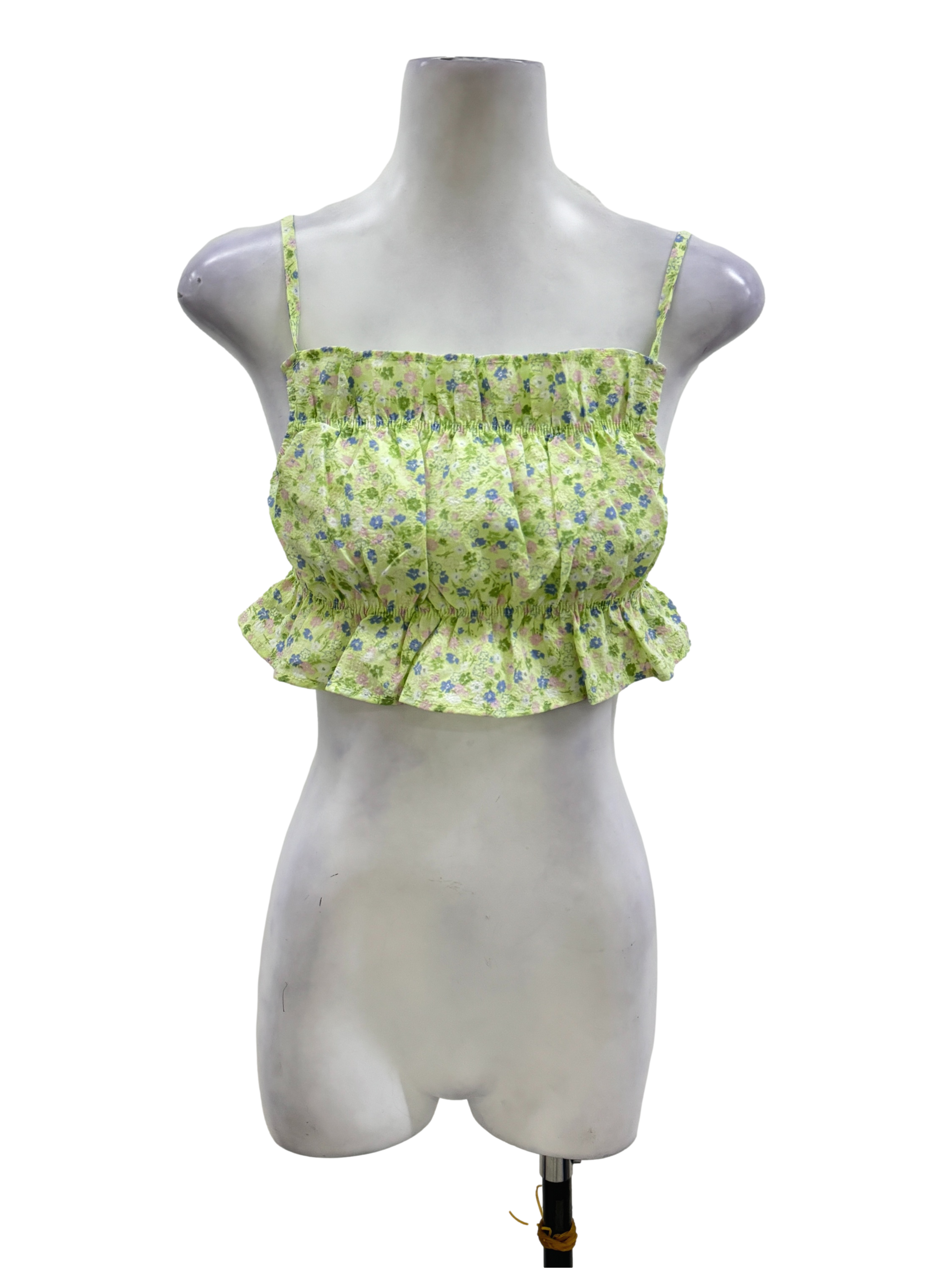 Floral Green Ruffled Top