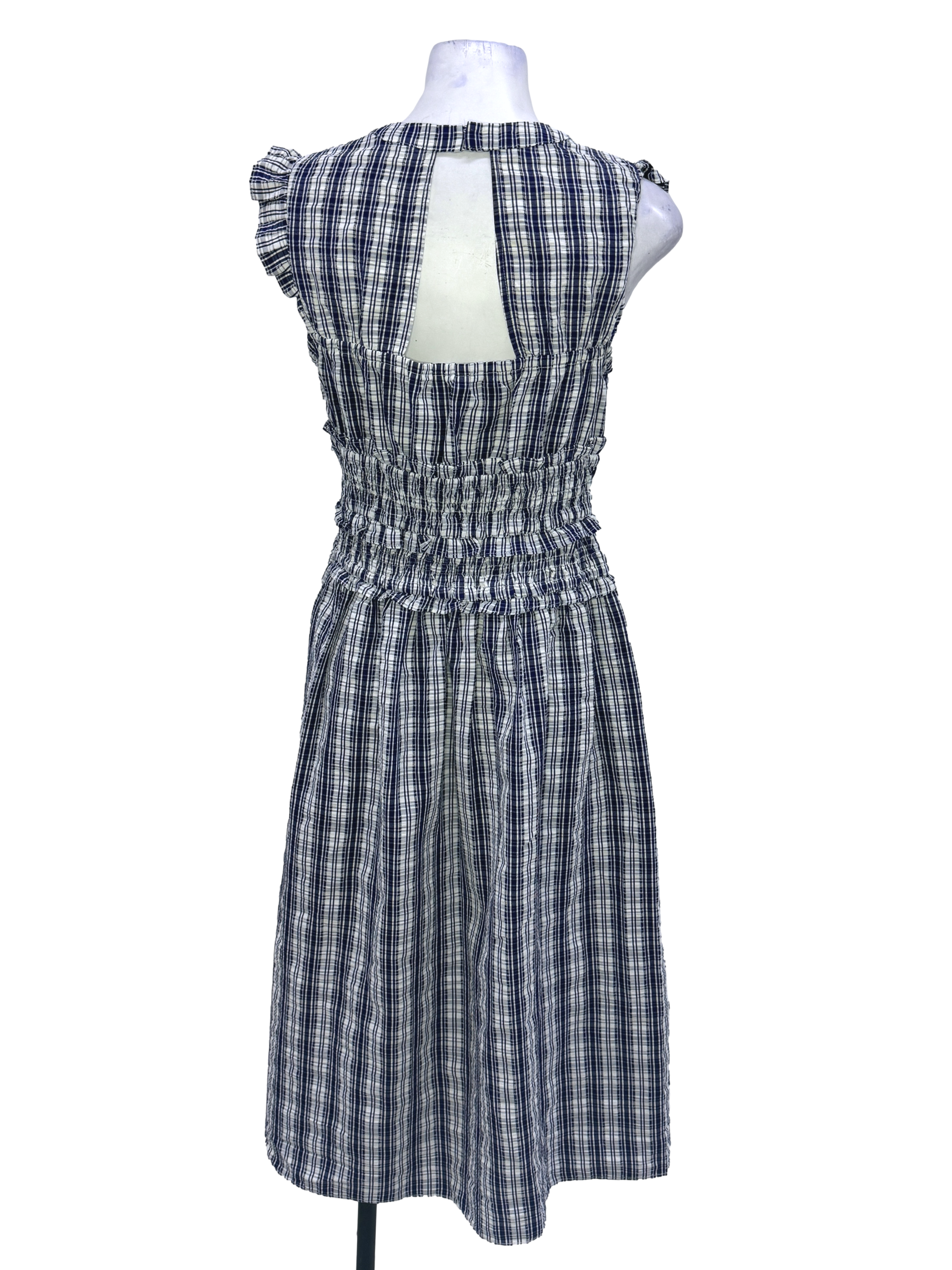 Saturday Club Blue And White Blouson Dress