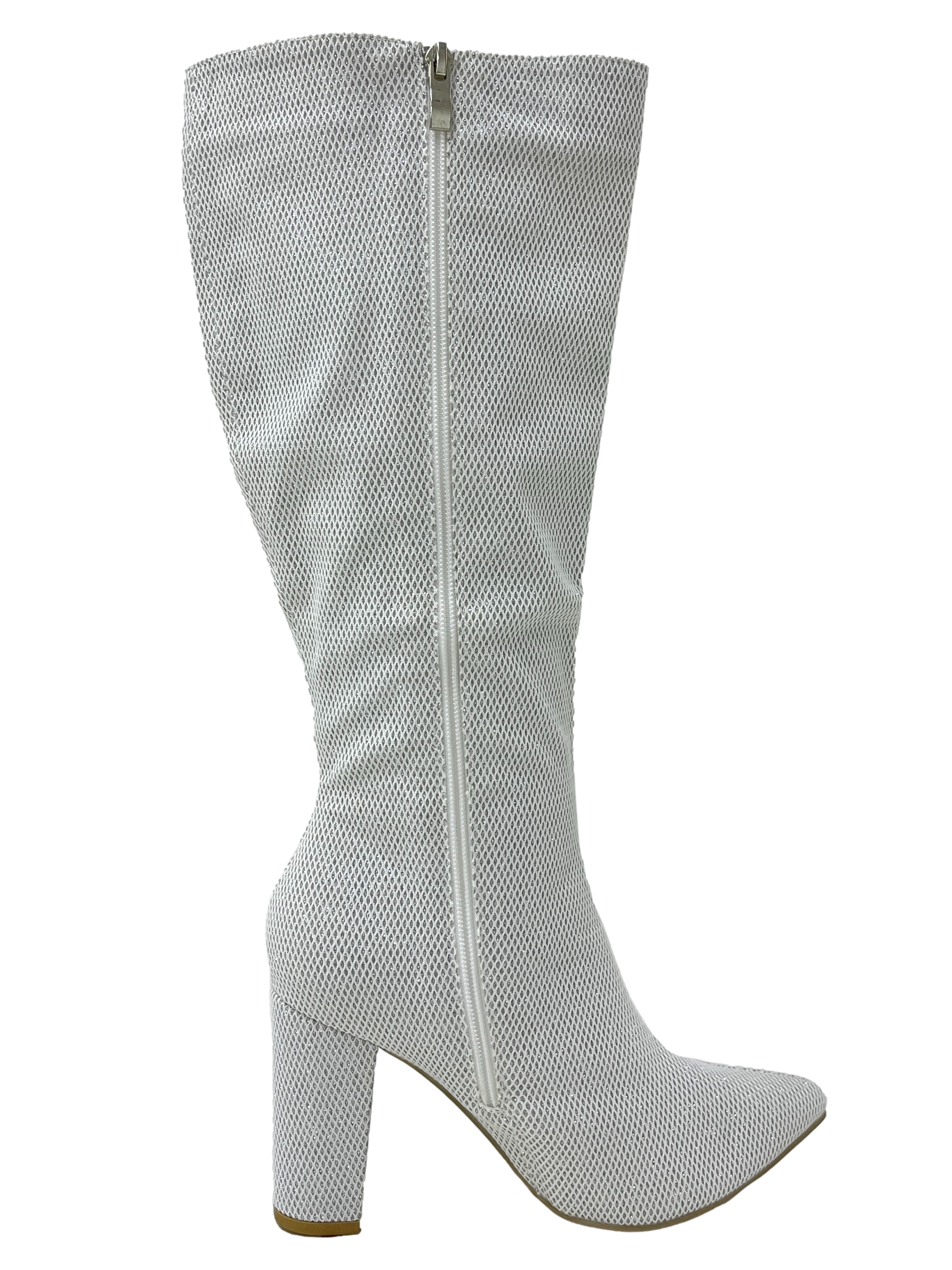 Silver Sparkly High Boots
