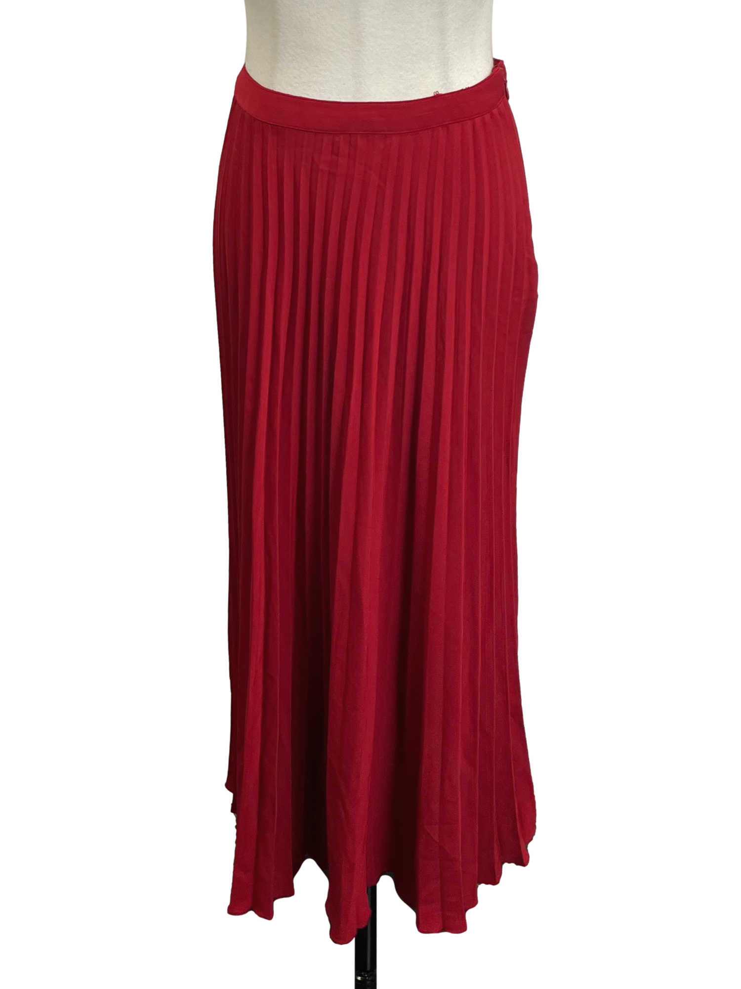 Ruby Red Pleated Skirt