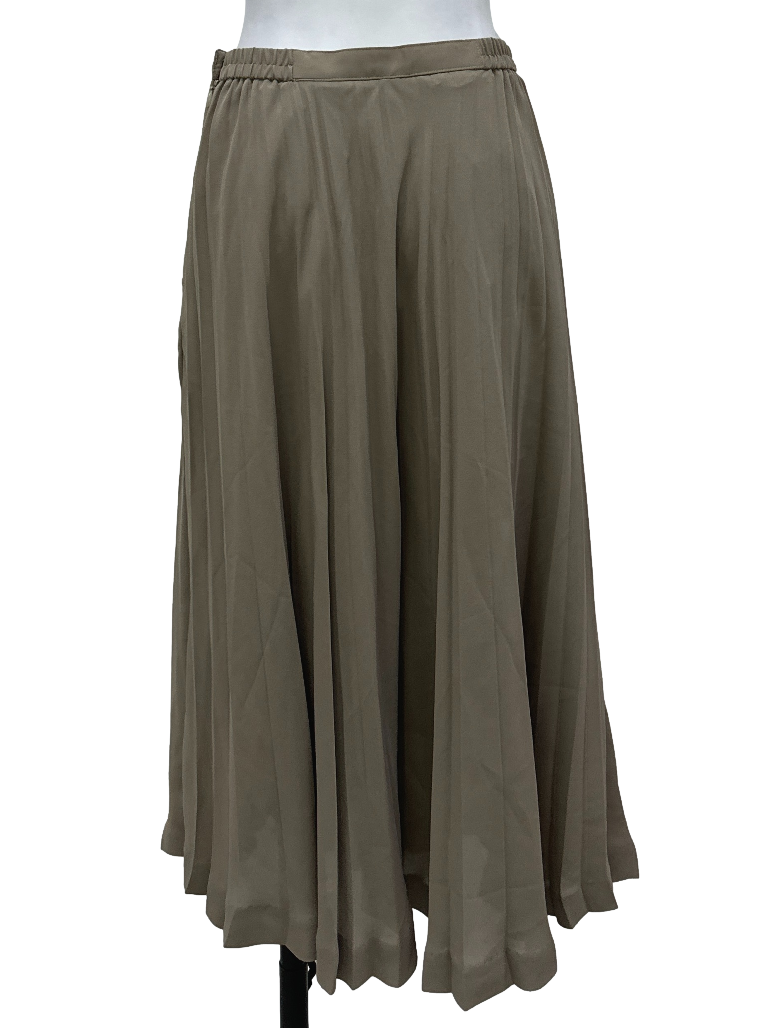 Clay Brown Pleated Maxi Skirt