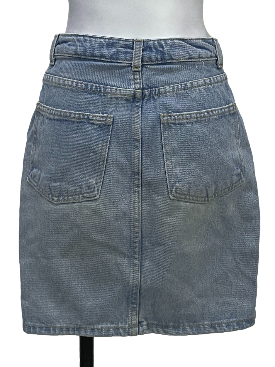 Blue Faded Jeans Skirt