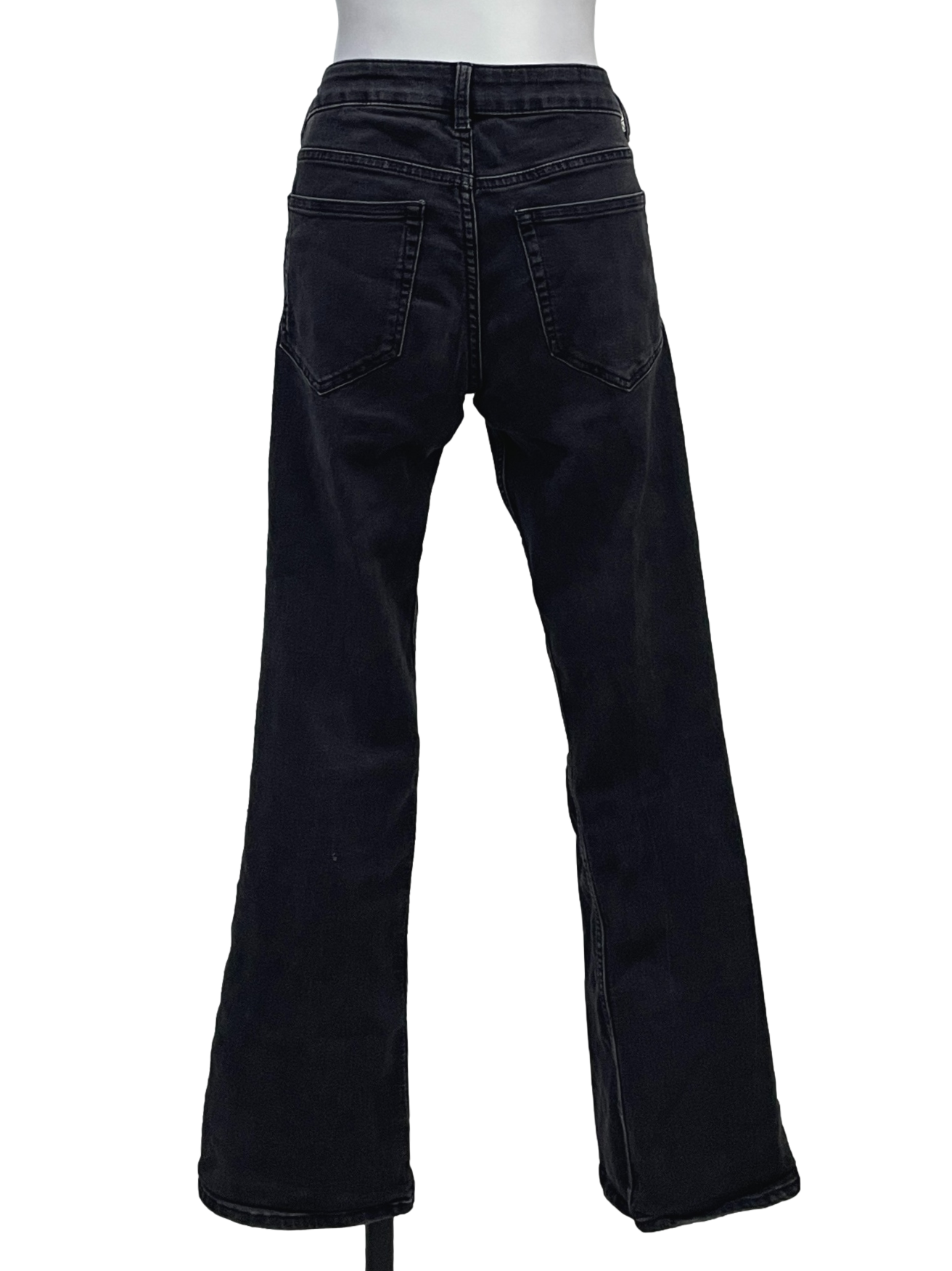 Charcoal Black Low-Rise Bootcut Jeans