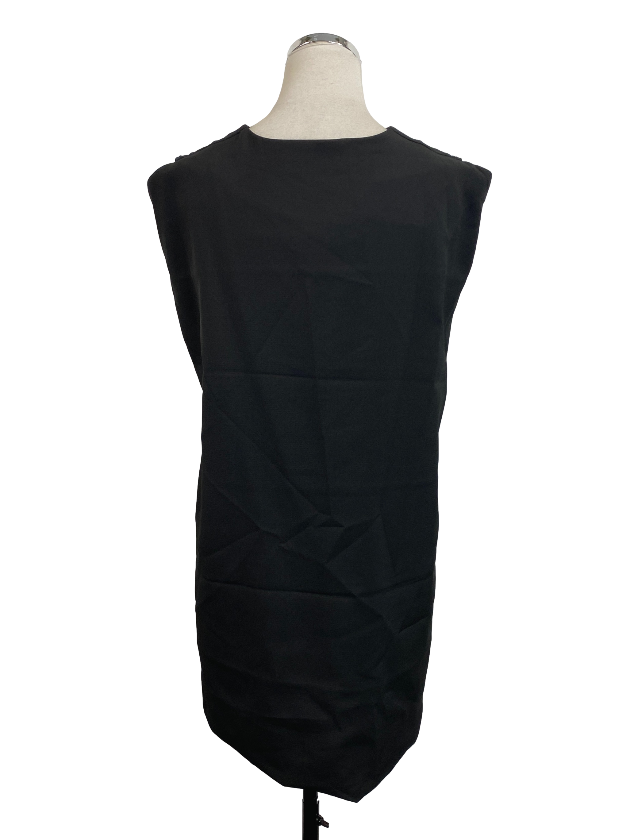 Pitch Black Patterned Cape Dress