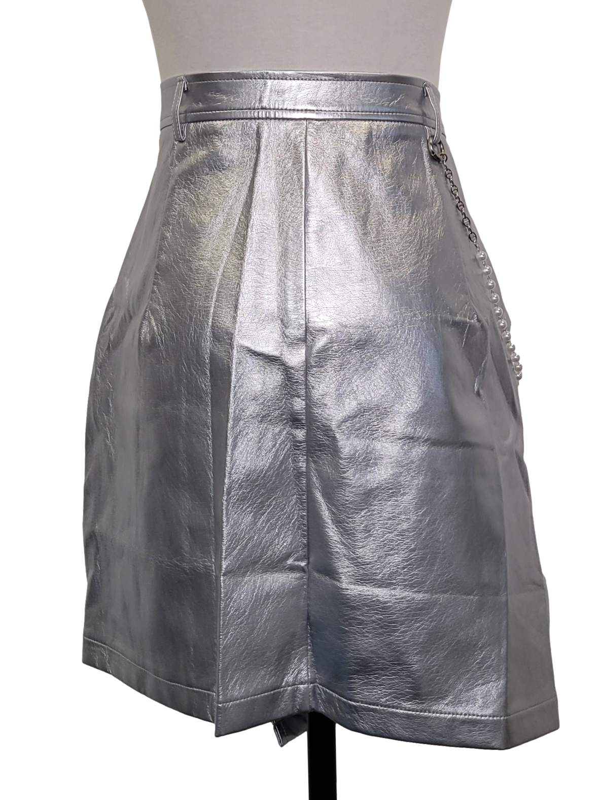 Silver Asymmetrical Wrap Skirt