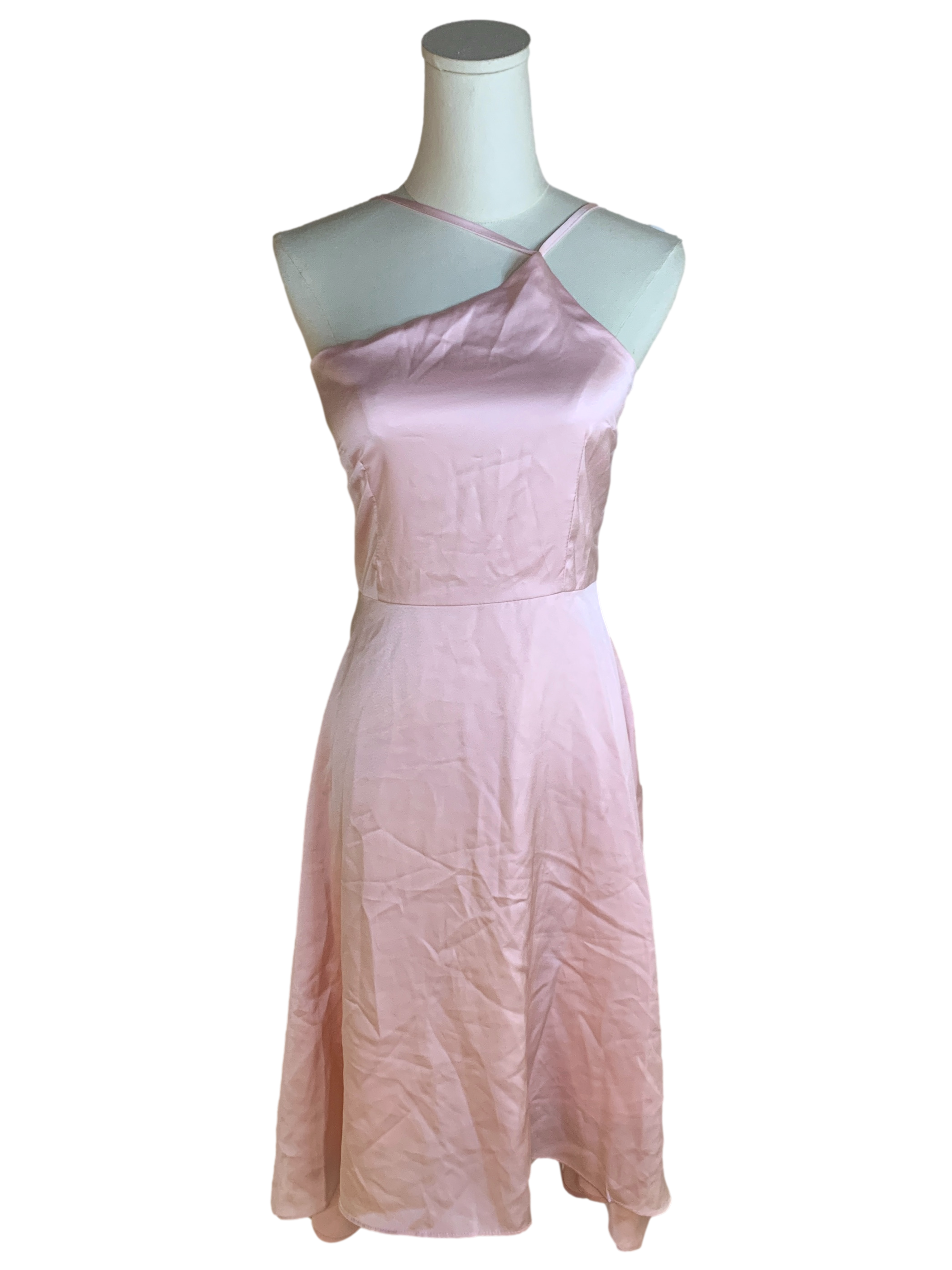 Coral Pink Halter Neck Midi Dress