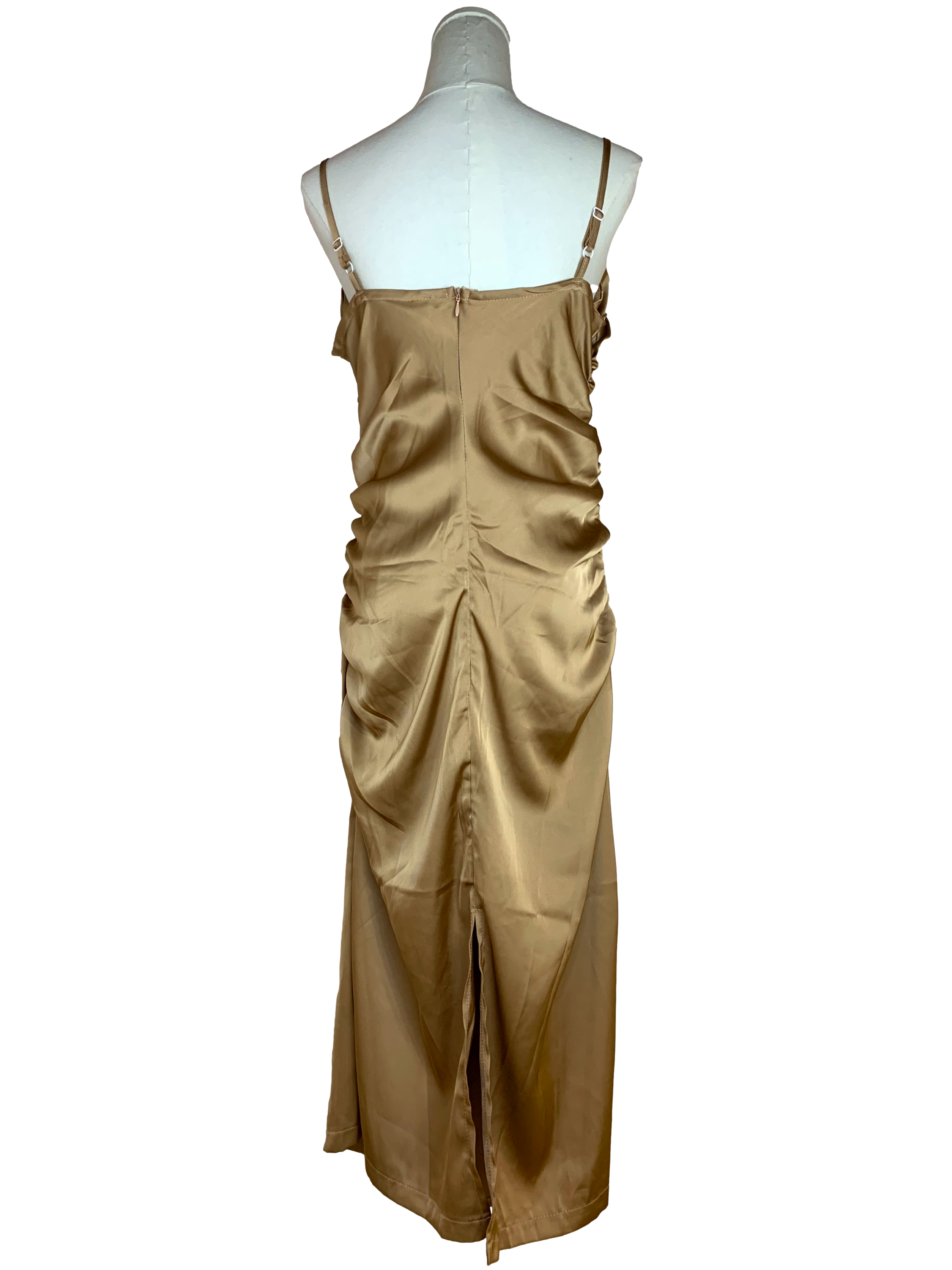 Tawny Silk Strap Dress