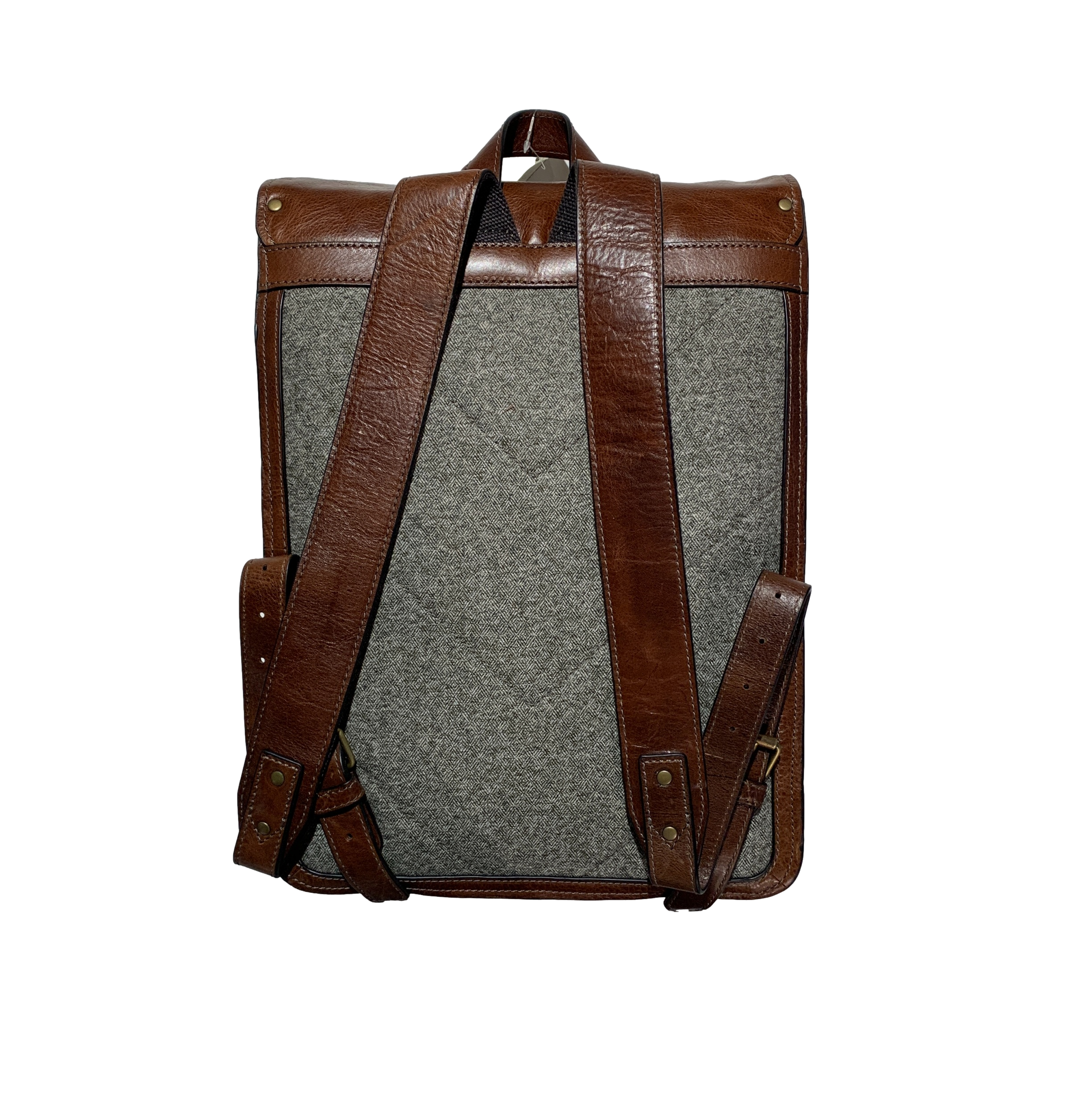 Amber Brown Leather Commuter Backpack