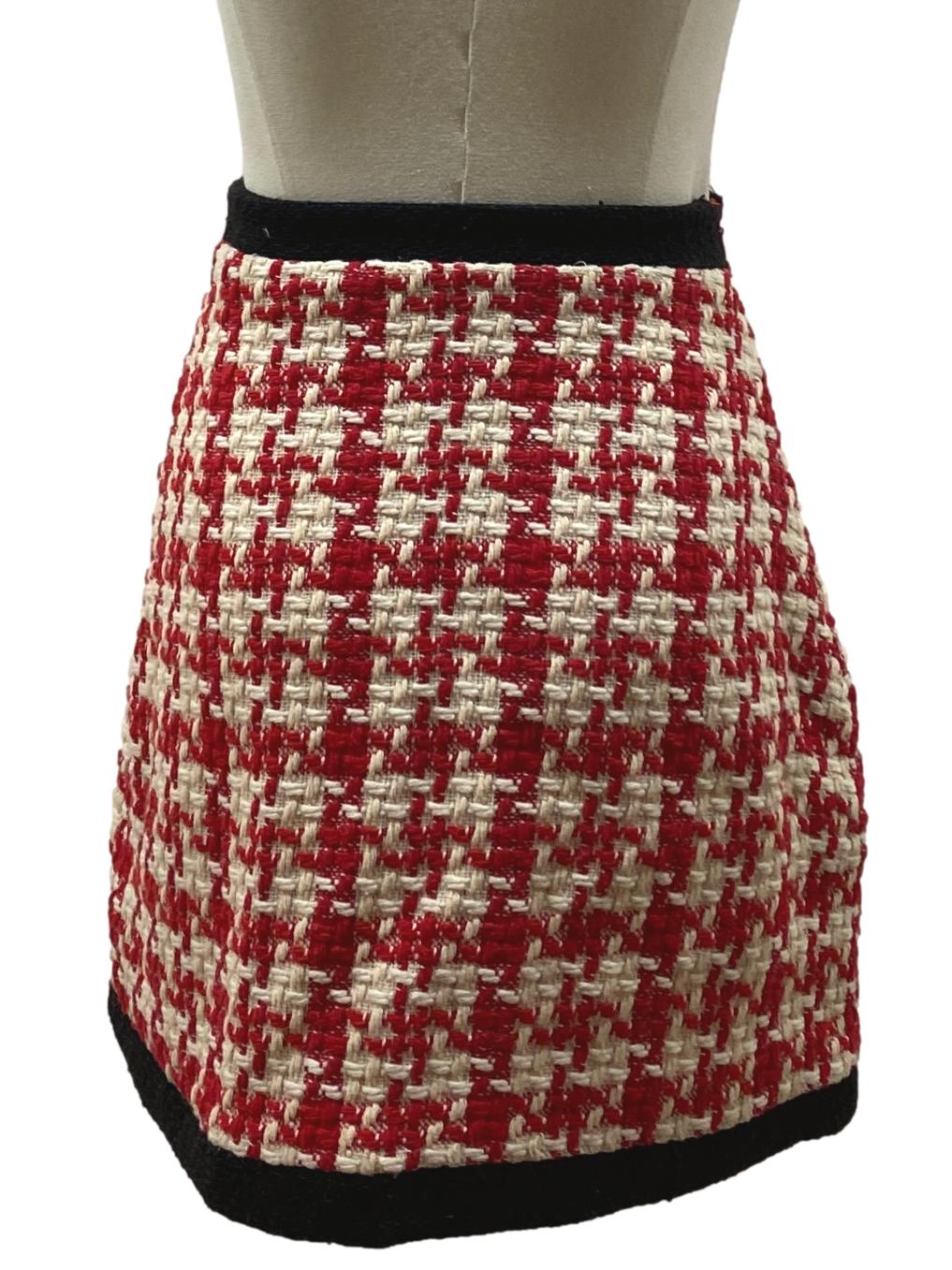 Red and Beige Tweed Skirt