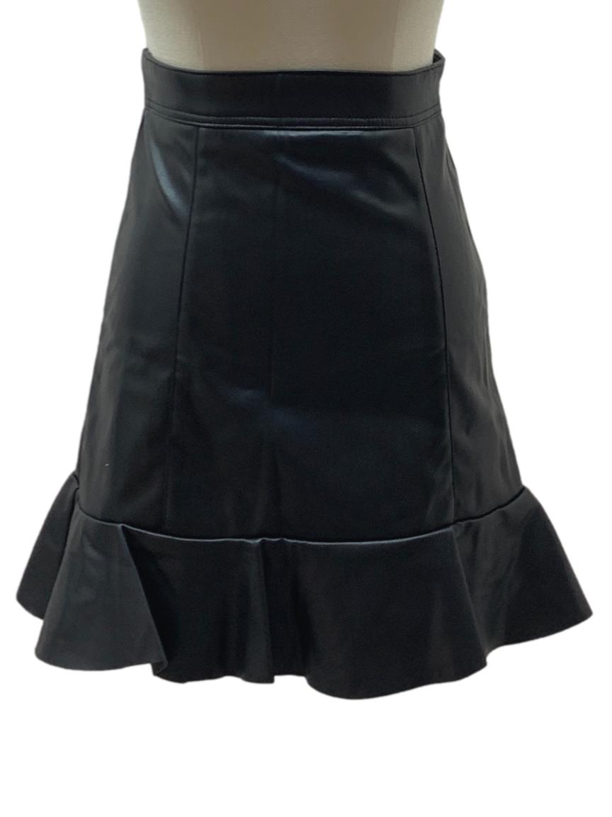 Grease Black Leather Skirt