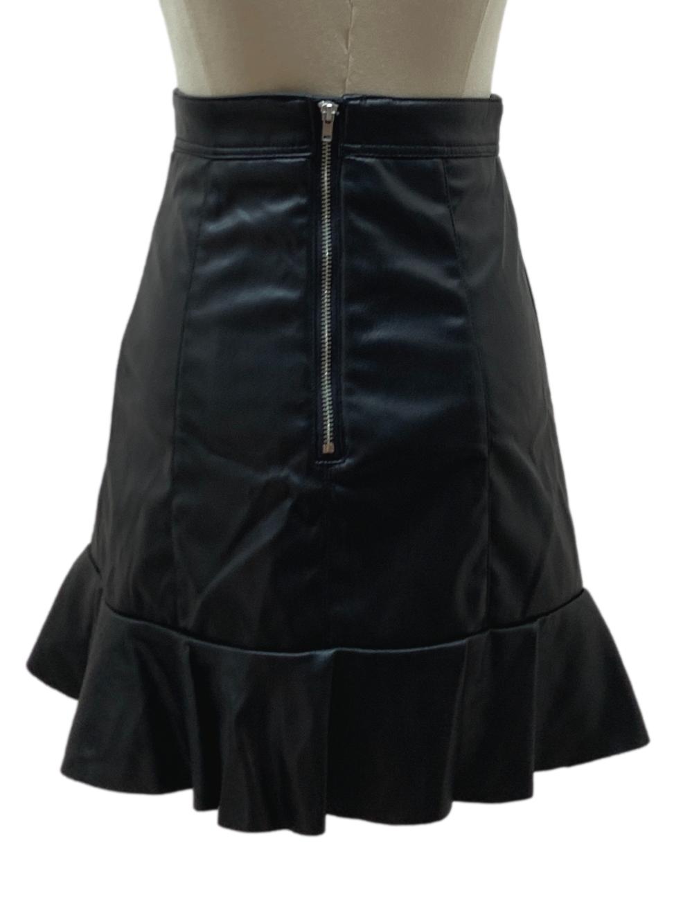 Grease Black Leather Skirt