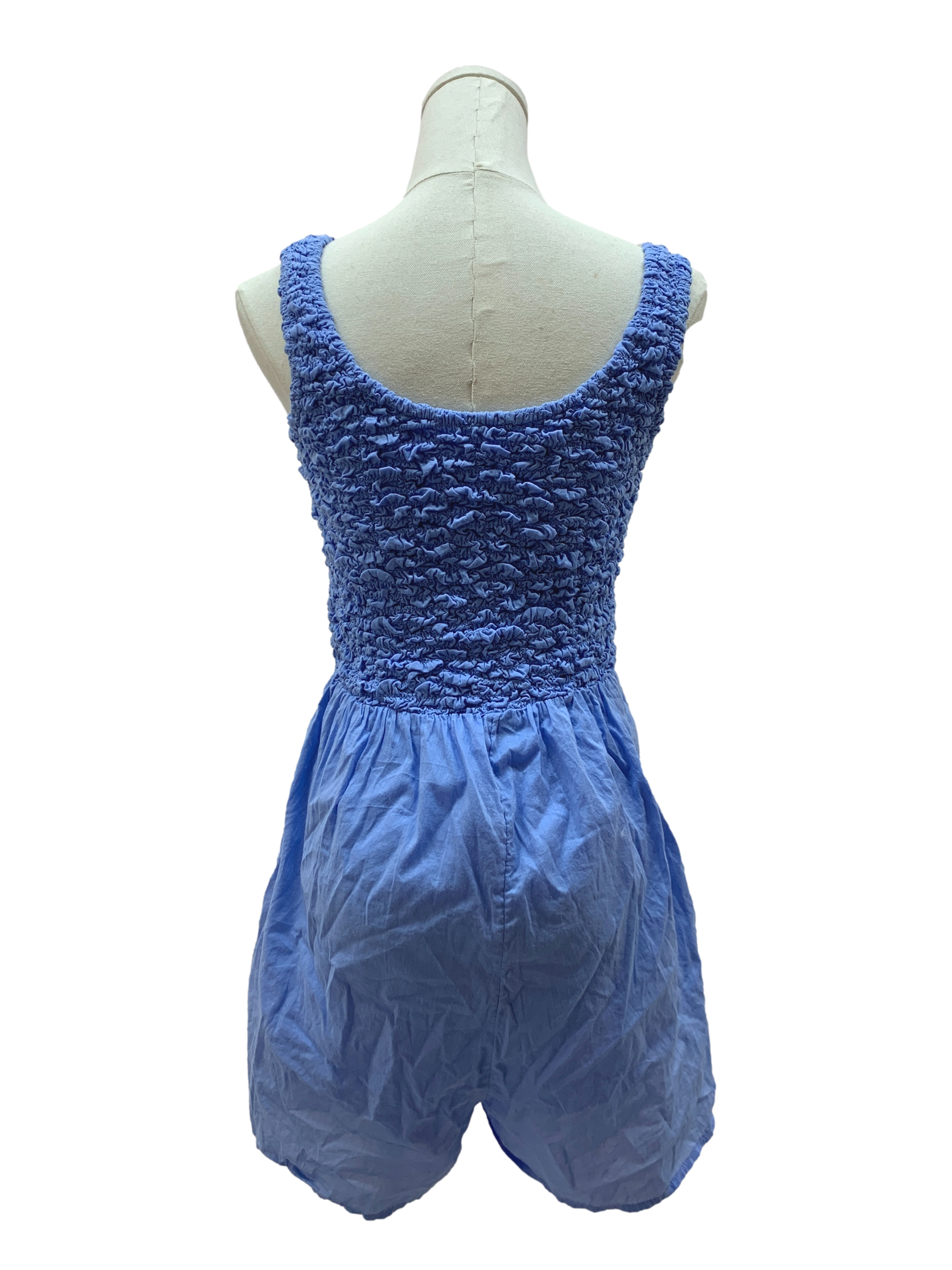 Lapis Blue Ruched Romper