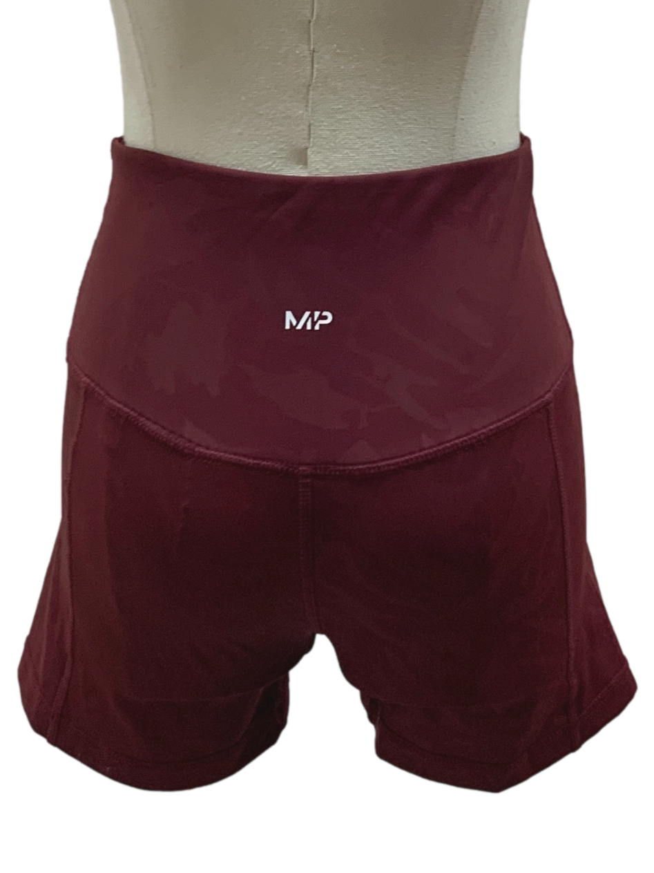 Wine Red Sports Biker Shorts