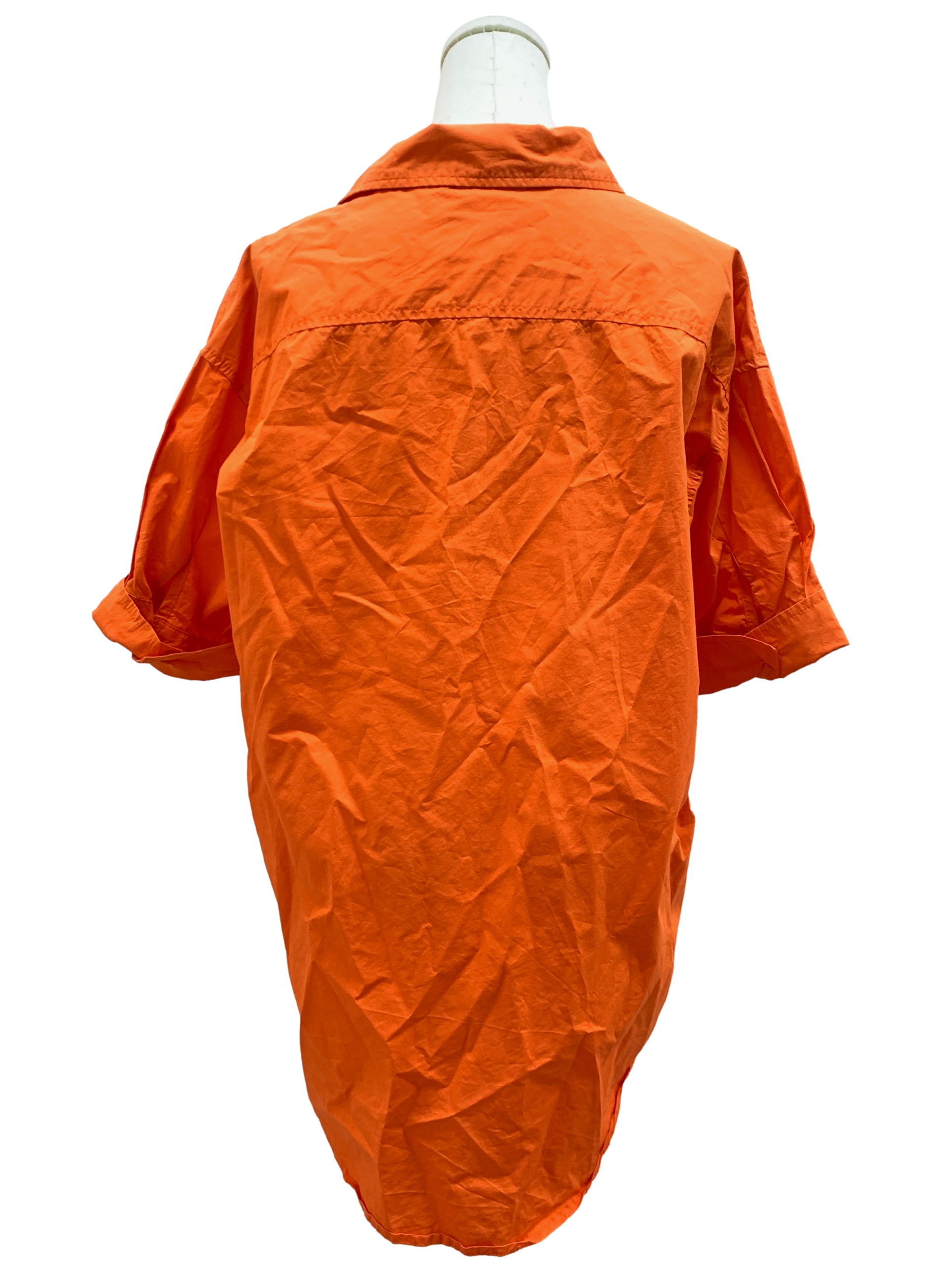 Fire Orange Short Sleeves Blouse
